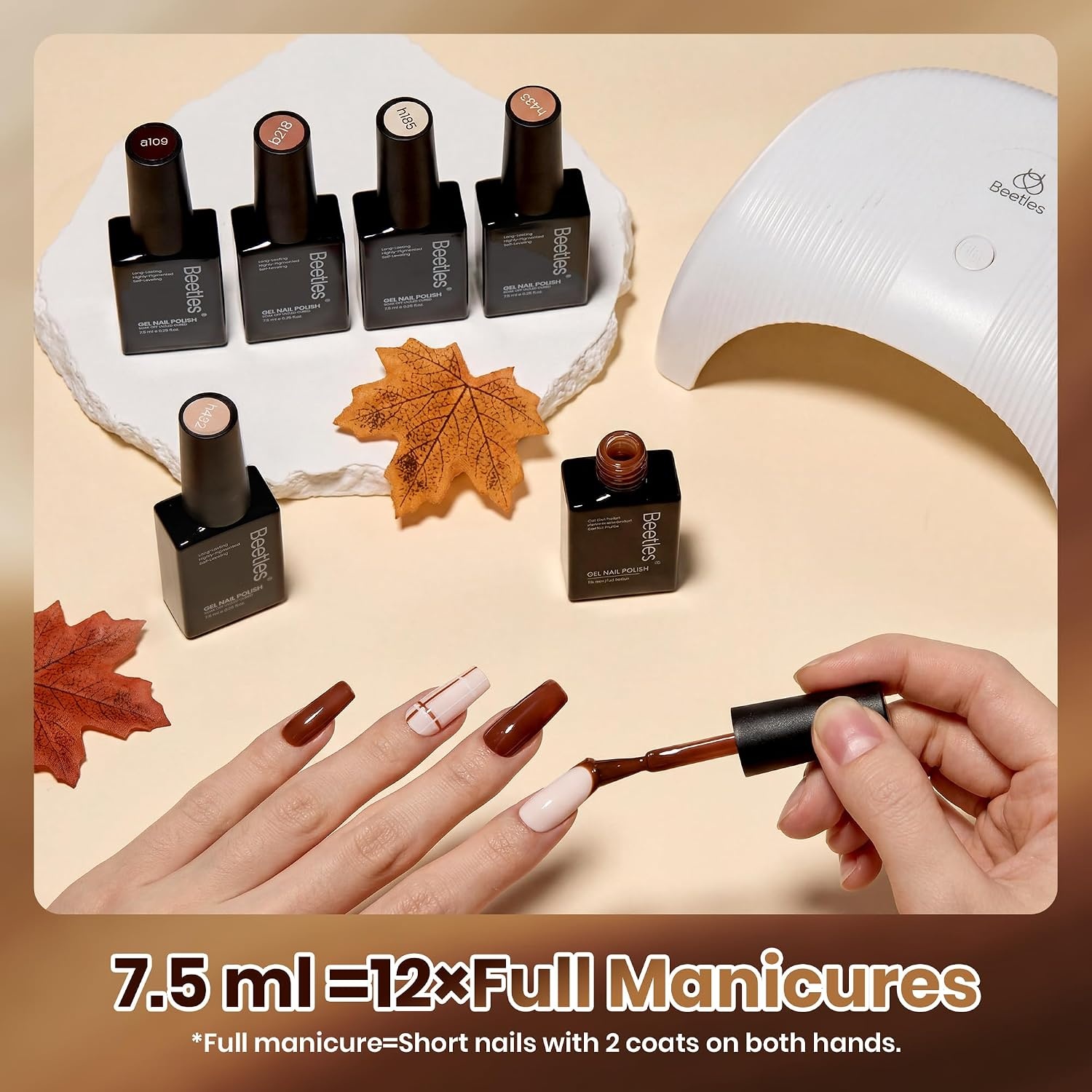 image:imageBeetles Purple Gel Nail Polish Set 6 Colors Nude Deep Purple Pink Glitter Gel Polish Confetti Collection Soak Off Uv Led Nail Art Manicure Kit Gifts for WomenA Creme Cocoa Cashmere