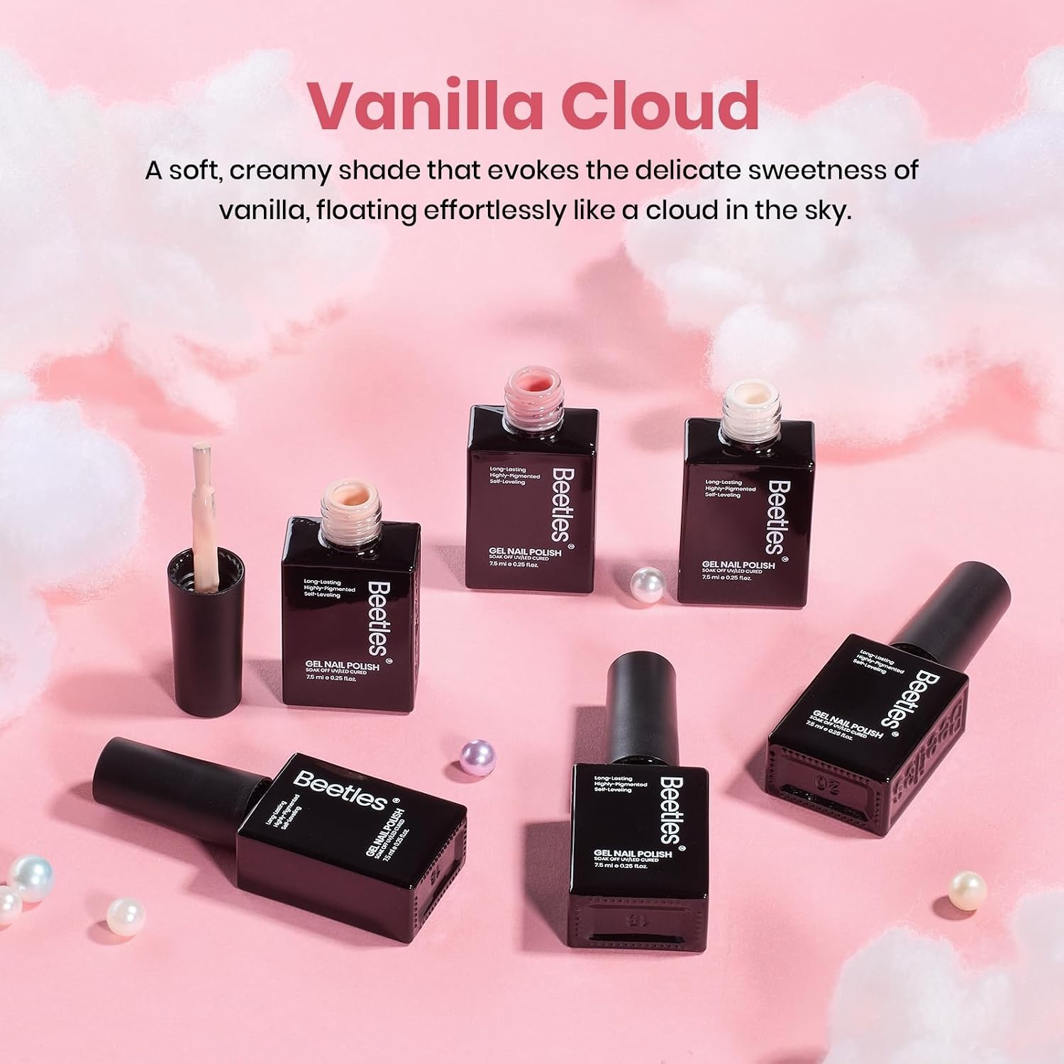 image:imageBeetles Purple Gel Nail Polish Set 6 Colors Nude Deep Purple Pink Glitter Gel Polish Confetti Collection Soak Off Uv Led Nail Art Manicure Kit Gifts for WomenA Creme Vanilla Cloud