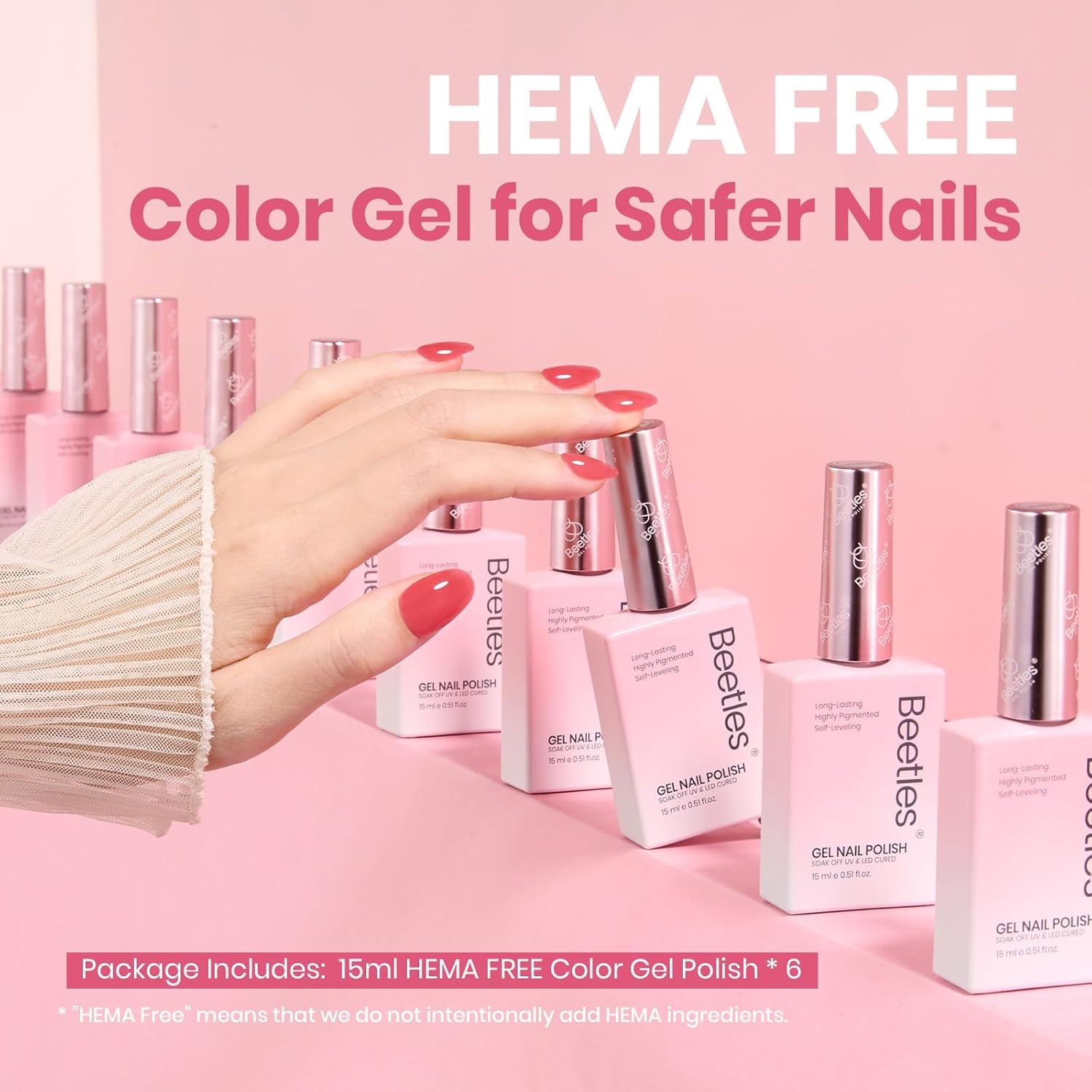 image:imageBeetles Purple Gel Nail Polish Set 6 Colors Nude Deep Purple Pink Glitter Gel Polish Confetti Collection Soak Off Uv Led Nail Art Manicure Kit Gifts for WomenA Sheer Peachy Cream