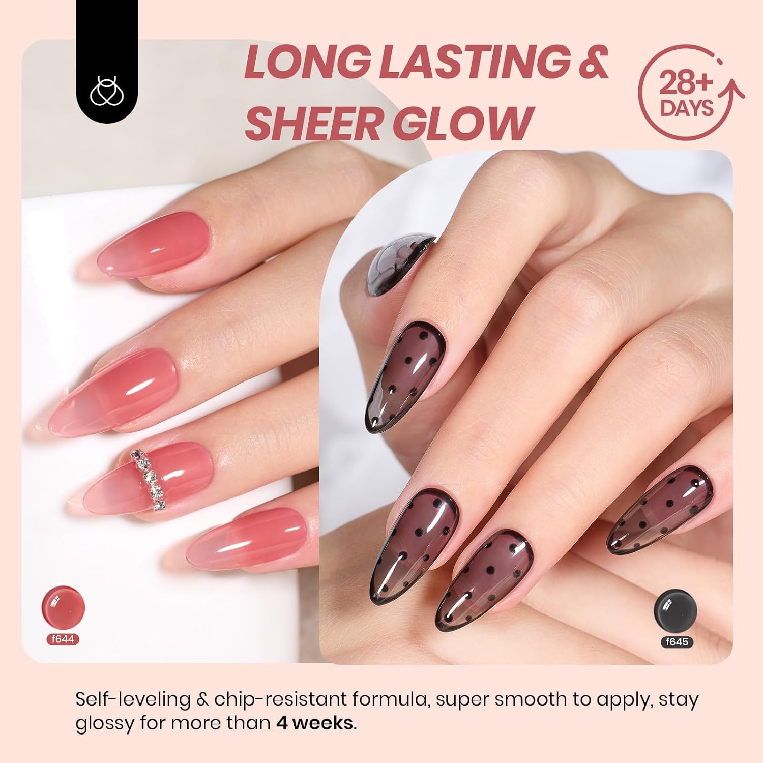 image:imageBeetles Purple Gel Nail Polish Set 6 Colors Nude Deep Purple Pink Glitter Gel Polish Confetti Collection Soak Off Uv Led Nail Art Manicure Kit Gifts for WomenD Sheer Unfading Glow