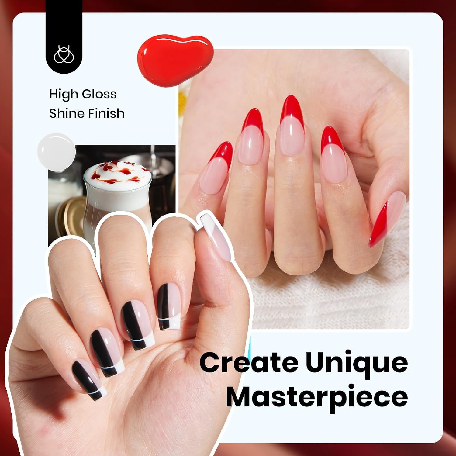 image:imageBeetles Purple Gel Nail Polish Set 6 Colors Nude Deep Purple Pink Glitter Gel Polish Confetti Collection Soak Off Uv Led Nail Art Manicure Kit Gifts for WomenA Creme Soft Classics