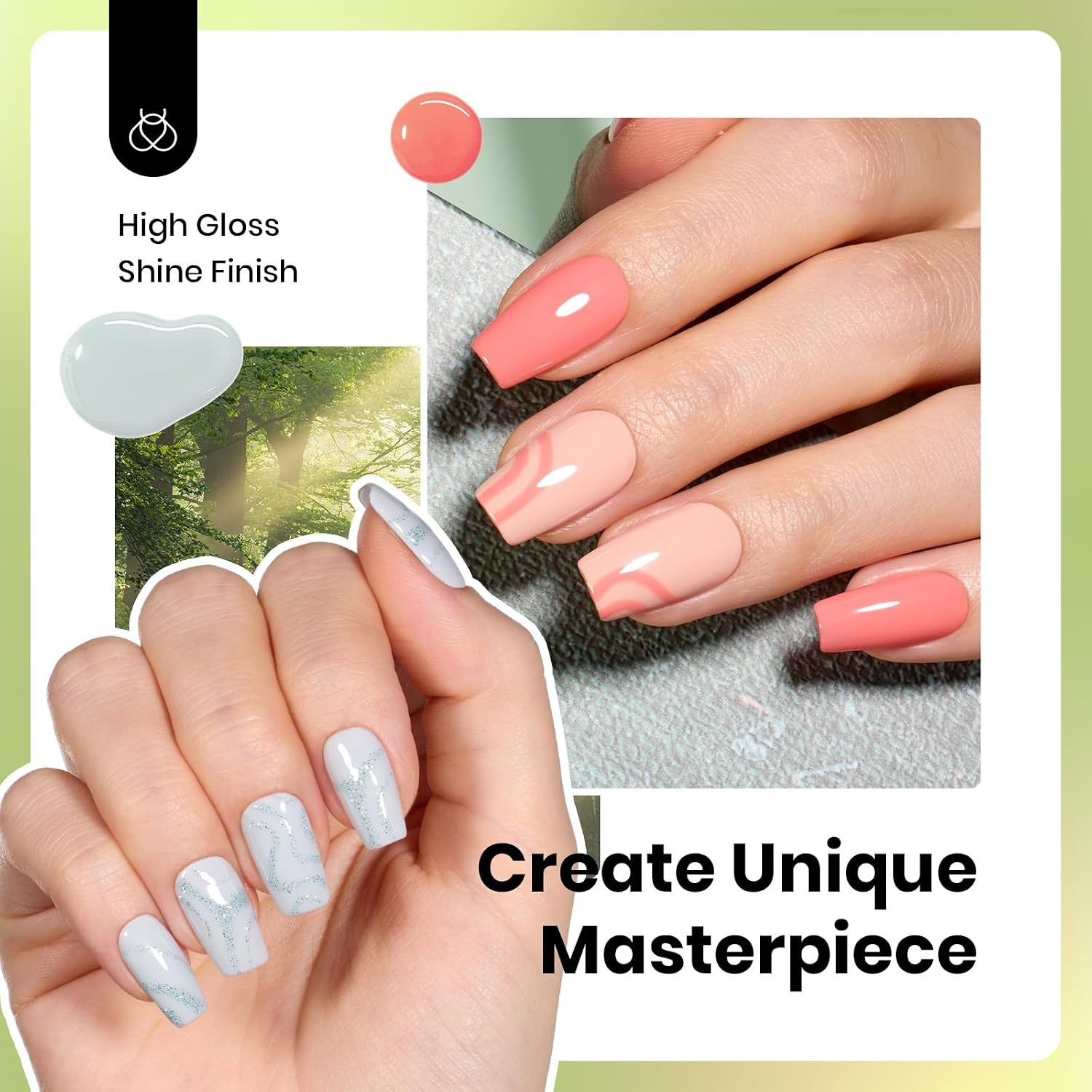 image:imageBeetles Purple Gel Nail Polish Set 6 Colors Nude Deep Purple Pink Glitter Gel Polish Confetti Collection Soak Off Uv Led Nail Art Manicure Kit Gifts for WomenA Creme Lakeside Serenity