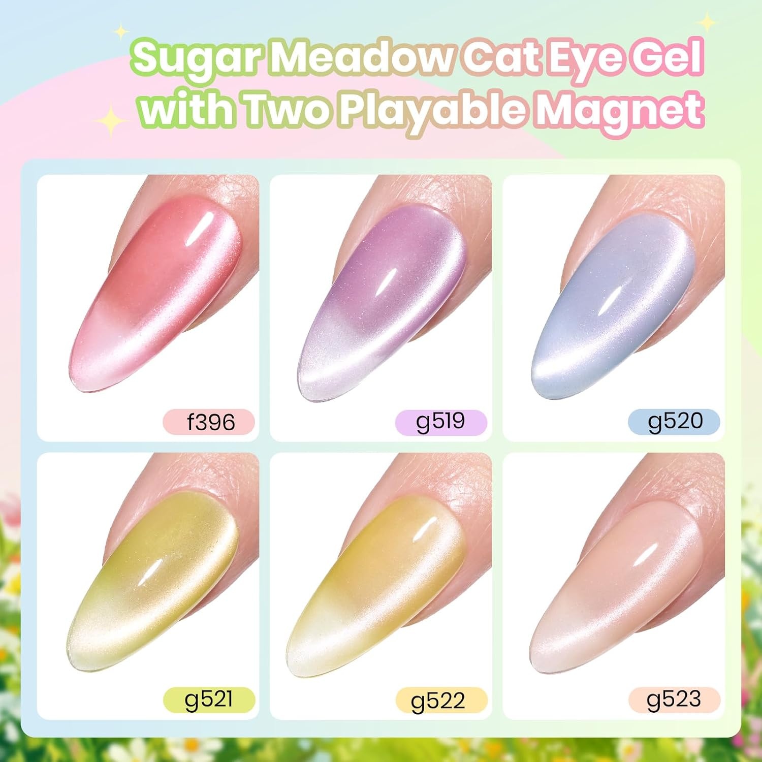 image:imageBeetles Purple Gel Nail Polish Set 6 Colors Nude Deep Purple Pink Glitter Gel Polish Confetti Collection Soak Off Uv Led Nail Art Manicure Kit Gifts for WomenC Glassy Sugar Meadow