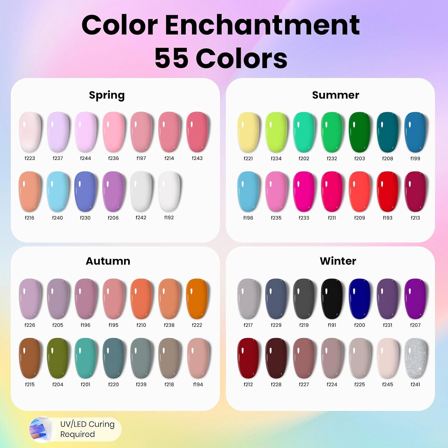 image:imageBeetles Stellar Sonata Cat Eye Gel Nail Polish Set 36 Colors Christmas Gel Nail Kit Magnetic Red Green Purple Brown Burgundy Base Glossy Matte Top Coat Soak off UV Salon Nail Art Gift for Women0 Color Enchantment