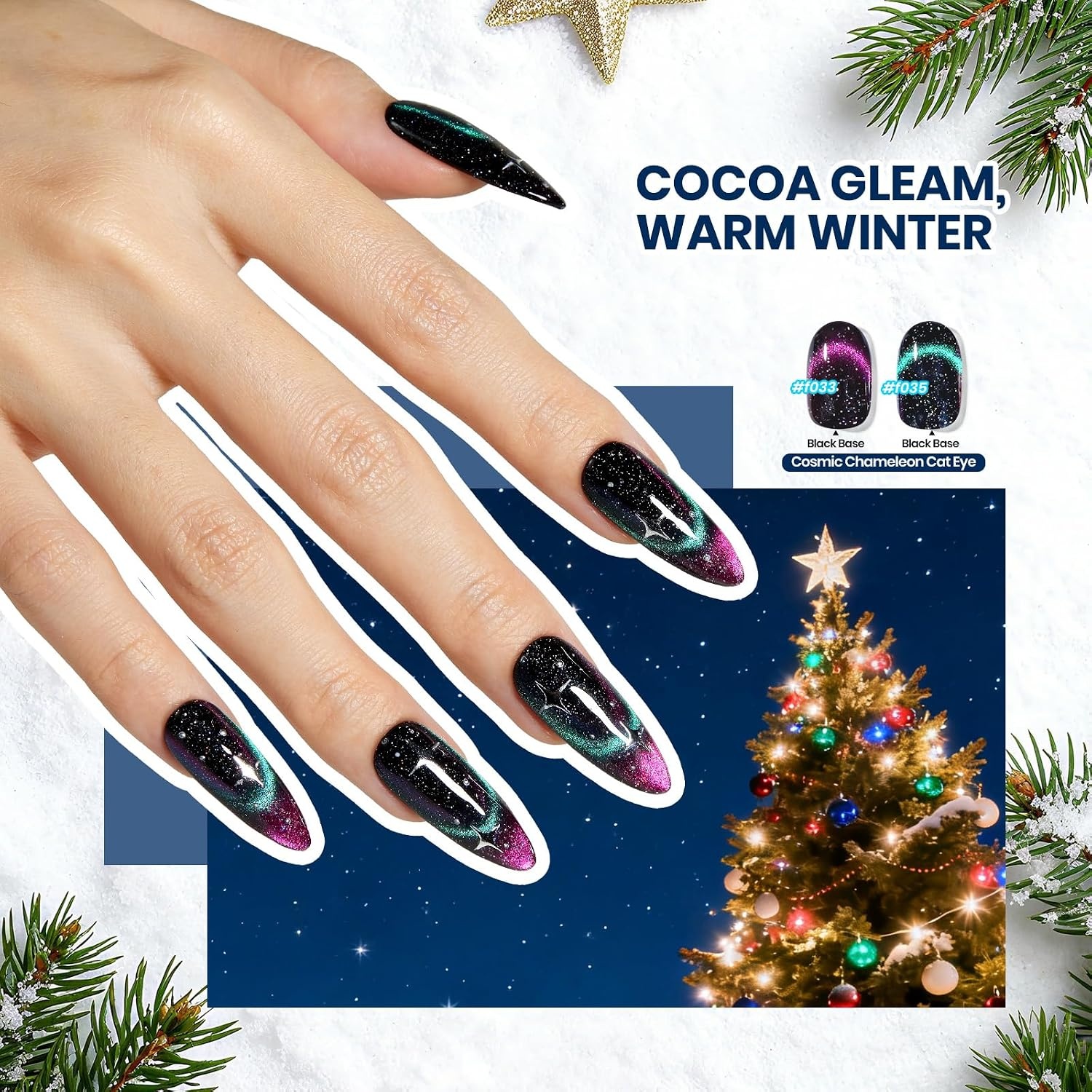 image:imageBeetles Stellar Sonata Cat Eye Gel Nail Polish Set 36 Colors Christmas Gel Nail Kit Magnetic Red Green Purple Brown Burgundy Base Glossy Matte Top Coat Soak off UV Salon Nail Art Gift for Women000Stellar Sonata