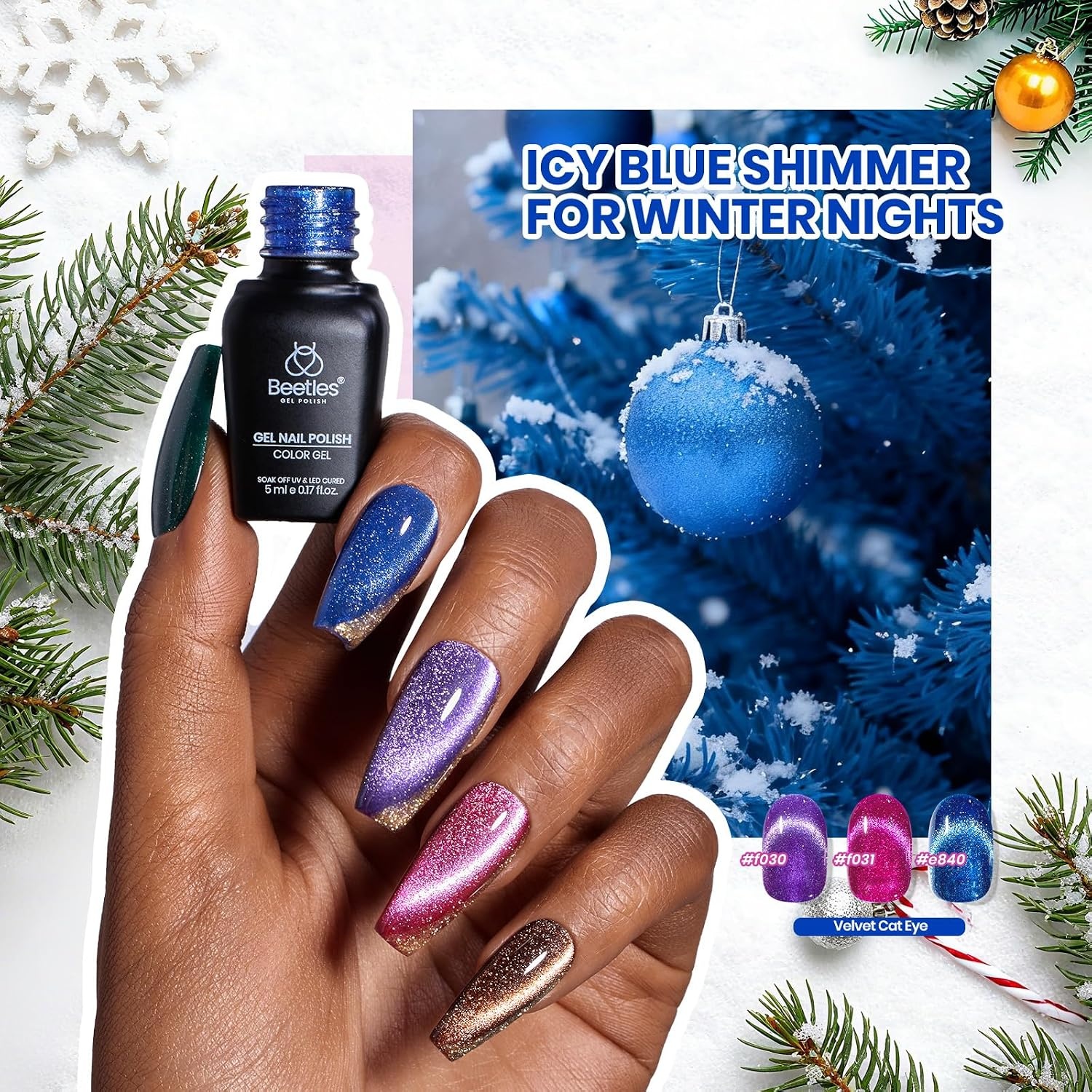 image:imageBeetles Stellar Sonata Cat Eye Gel Nail Polish Set 36 Colors Christmas Gel Nail Kit Magnetic Red Green Purple Brown Burgundy Base Glossy Matte Top Coat Soak off UV Salon Nail Art Gift for Women000Stellar Sonata