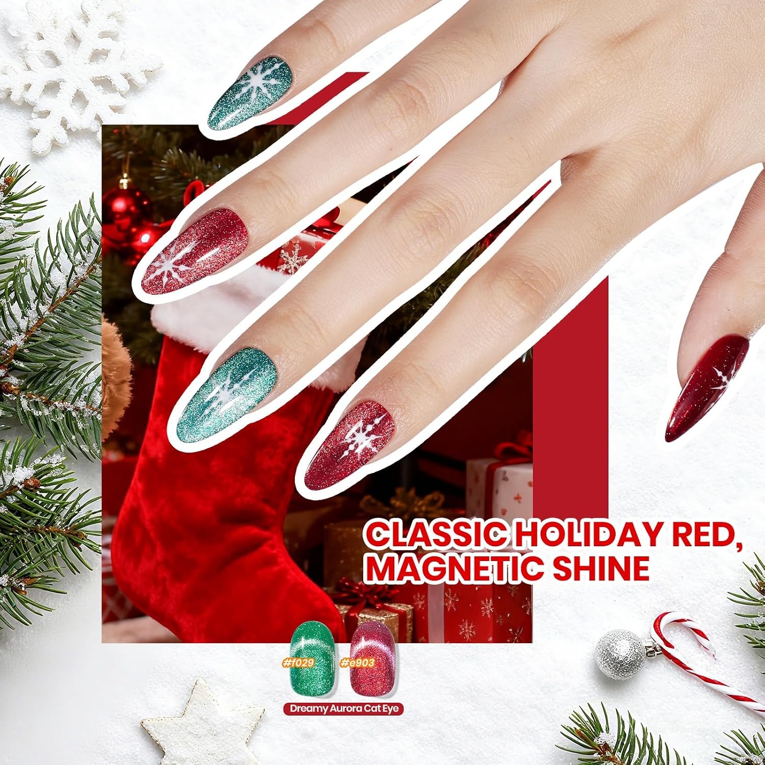 image:imageBeetles Stellar Sonata Cat Eye Gel Nail Polish Set 36 Colors Christmas Gel Nail Kit Magnetic Red Green Purple Brown Burgundy Base Glossy Matte Top Coat Soak off UV Salon Nail Art Gift for Women000Stellar Sonata