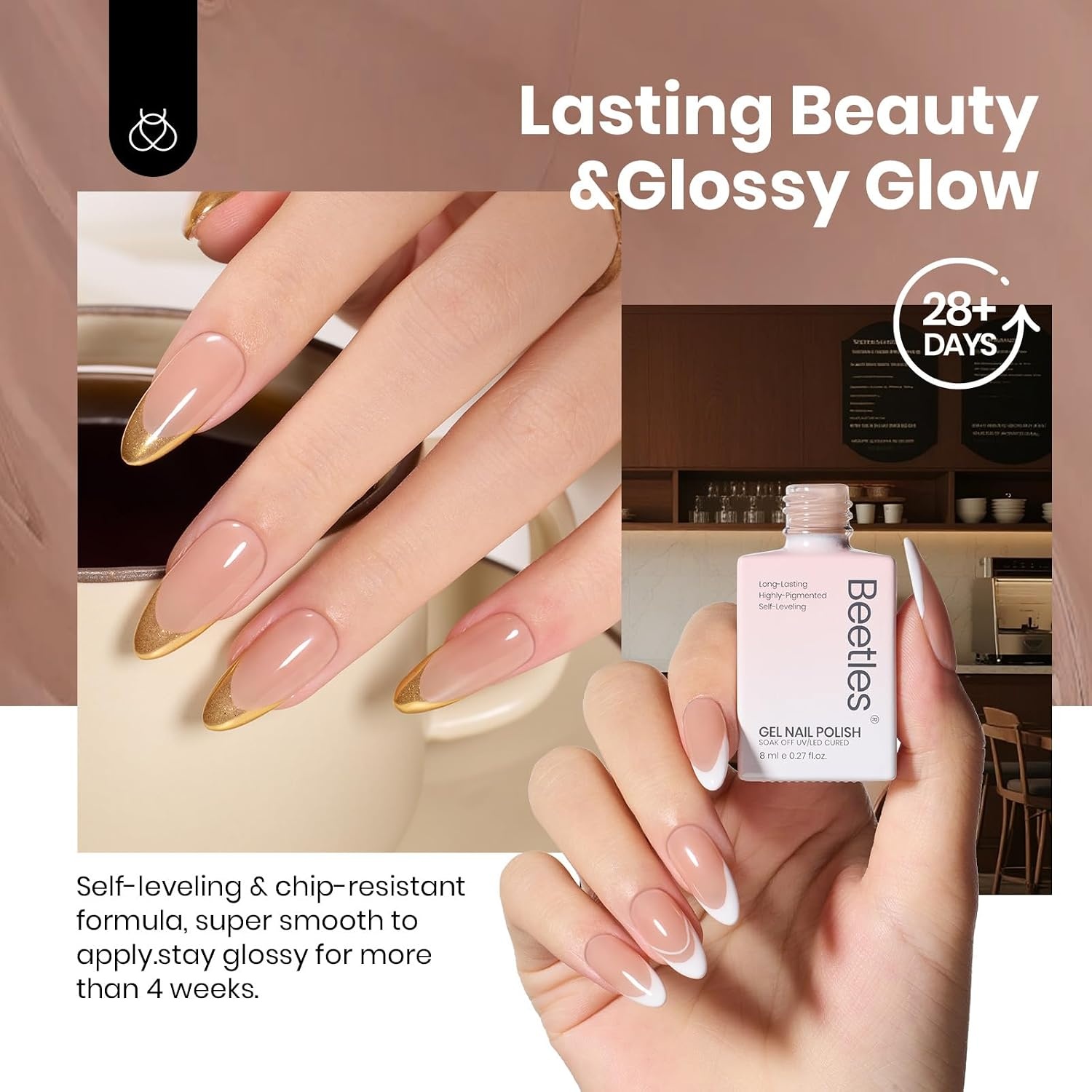 image:imageBeetles Yellow Gel Polish Butter Time Hema Free Pastel Yellow Gel Nail Polish 8ML027Fl Oz Soak Off UV LED Lamp Pastel Nails Art LongLasting Manicure Salon DIY Home Bright Summer NailsI Sheer Brown 8ML Oat Latte