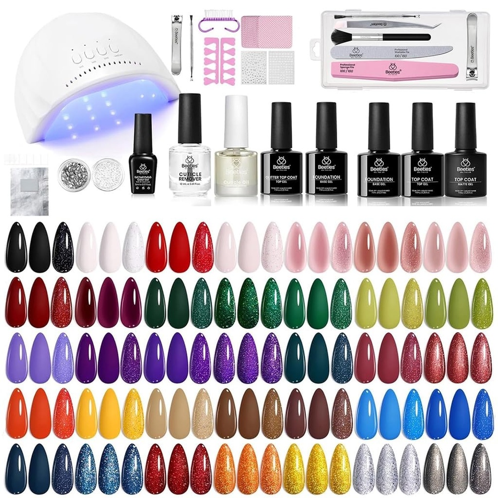 image:imageBeetles Gel Nail Polish Set 36 Colors Gel Polish Set Sparkle Red Pink Glitter Black Nail Kit Free Journey Collection with 3Pcs Base Top Coat Soak off Uv Gel Polish Manicure KitMystic Wonderland