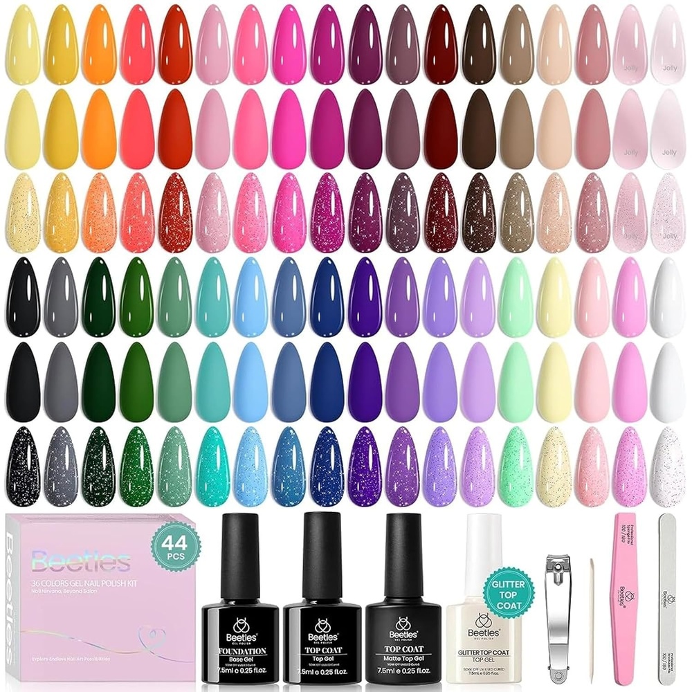 image:imageBeetles Gel Polish Set 39Pcs Red Burgundy Blue Green Nude Pink Purple Gel Nail Polish with Base Top Coat for Manicure Lovers DIY at Home UV LED Needed Gift for Women Enchanted JewelryNatures Tales