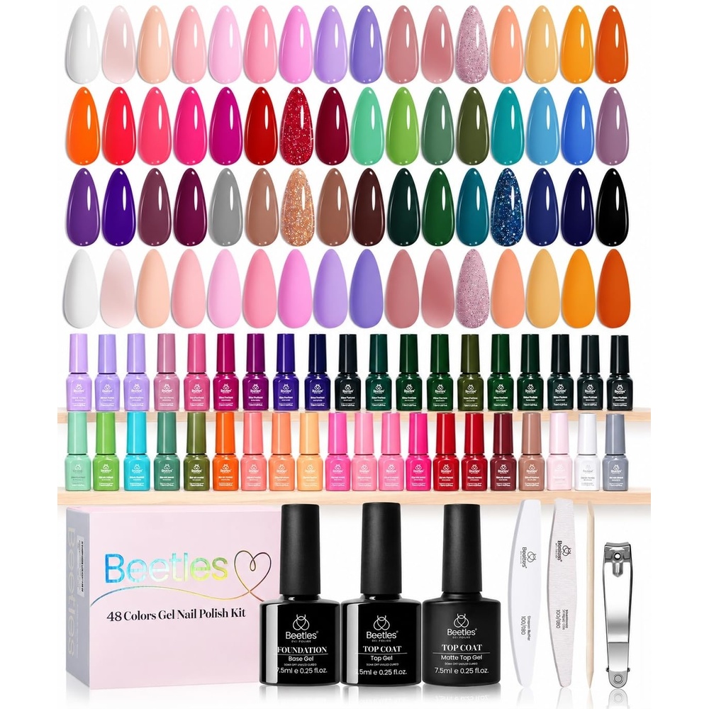 image:imageBeetles Gel Polish Set 39Pcs Red Burgundy Blue Green Nude Pink Purple Gel Nail Polish with Base Top Coat for Manicure Lovers DIY at Home UV LED Needed Gift for Women Enchanted JewelrySeasons Variations