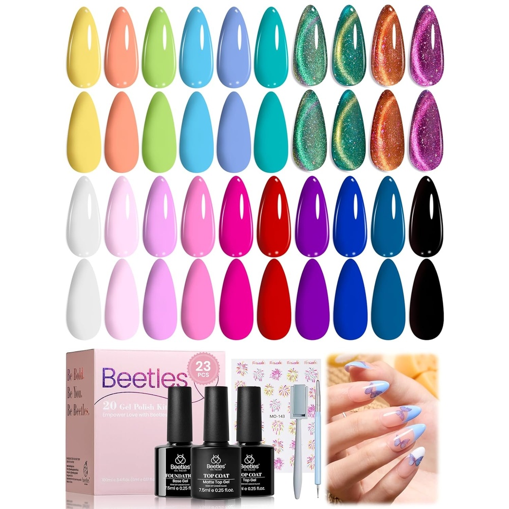 image:imageBeetles Gel Polish Set 39Pcs Red Burgundy Blue Green Nude Pink Purple Gel Nail Polish with Base Top Coat for Manicure Lovers DIY at Home UV LED Needed Gift for Women Enchanted JewelryMagical Kingdom
