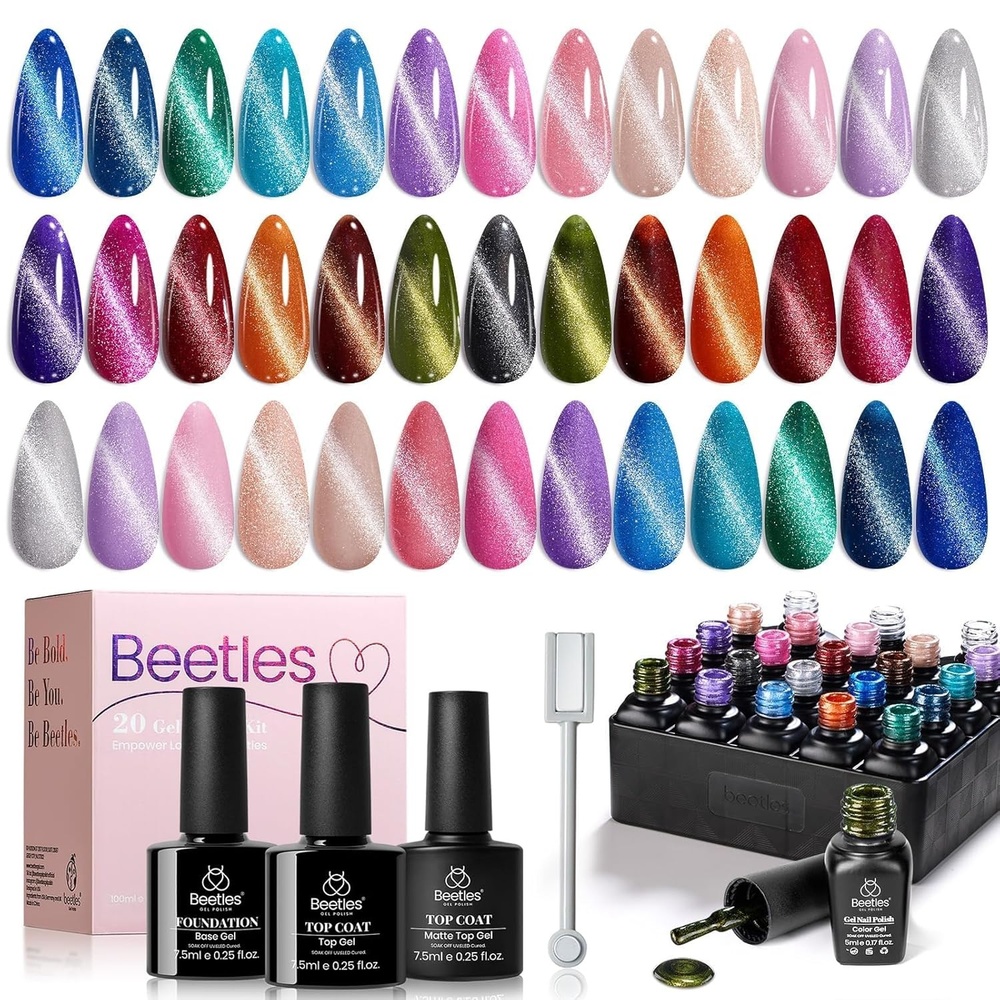 image:imageBeetles Gel Polish Set 39Pcs Red Burgundy Blue Green Nude Pink Purple Gel Nail Polish with Base Top Coat for Manicure Lovers DIY at Home UV LED Needed Gift for Women Enchanted Jewelry000Galaxy Gemlight