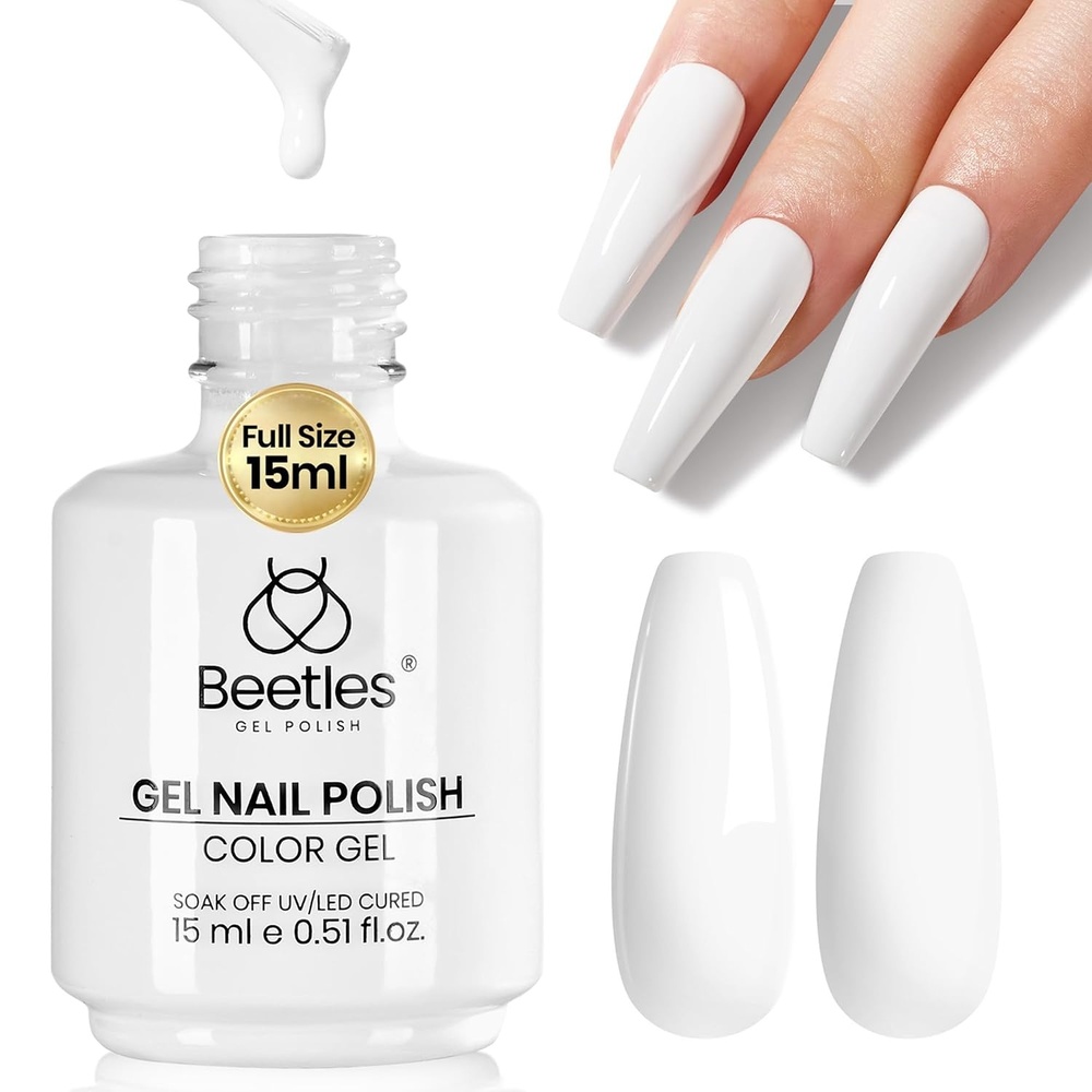 image:imageBeetles Pistachio Latte Cat Eye Gel Polish Brown Base Green Magnetic Glow 15ml Fall Brown Cat Eye Gel Green Magnetic Glass Shimmer Effect Soak Off UV Nail Polish for DIY Nail Art Salon ManicuresA Creme White 15ML Snowdrop White Color