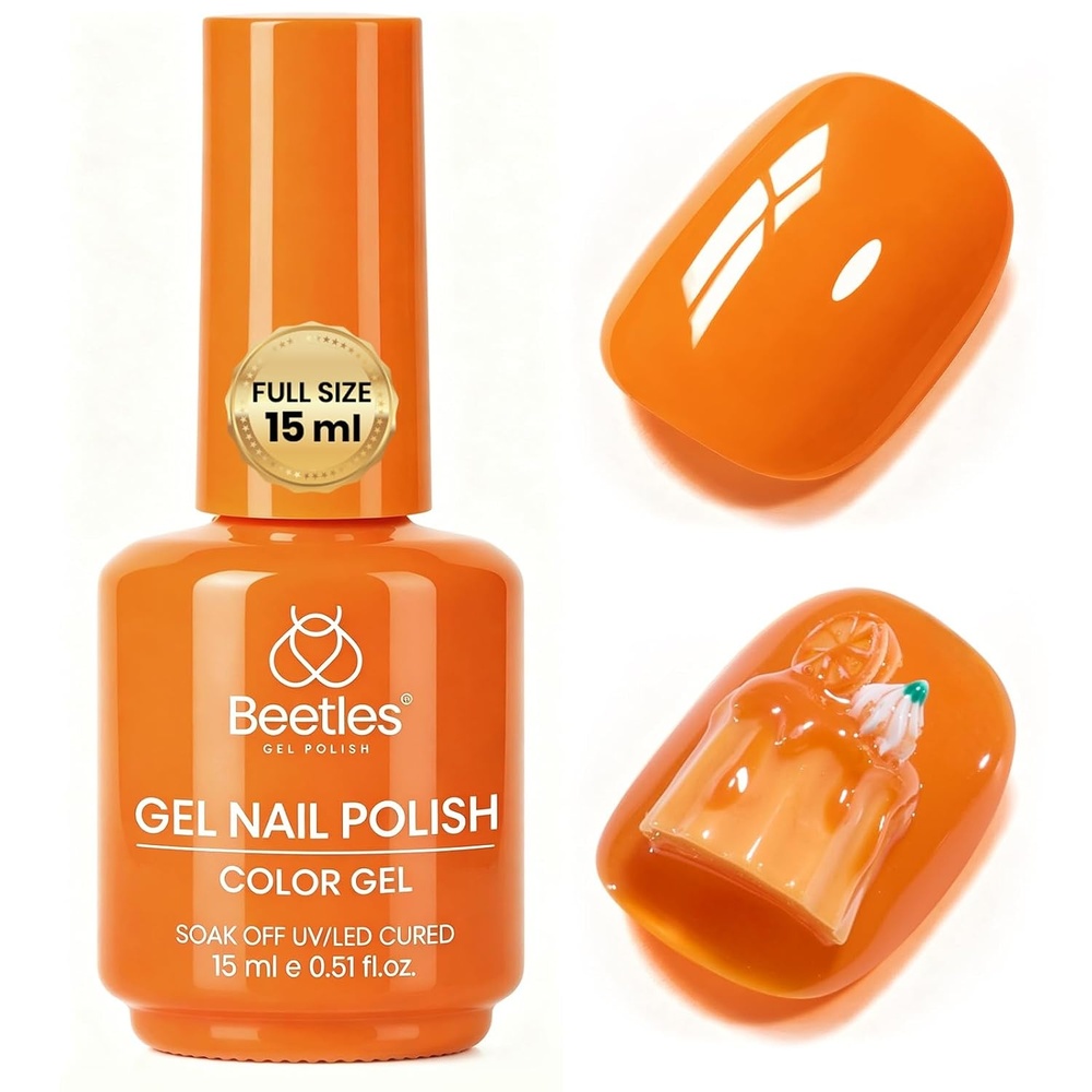 image:imageBeetles Pistachio Latte Cat Eye Gel Polish  Brown Base Green Magnetic Glow  15ml Fall Brown Cat Eye Gel Green Magnetic Glass Shimmer Effect Soak Off UV Nail Polish for DIY Nail Art Salon ManicuresM  Creme Orange  Caramel Orange
