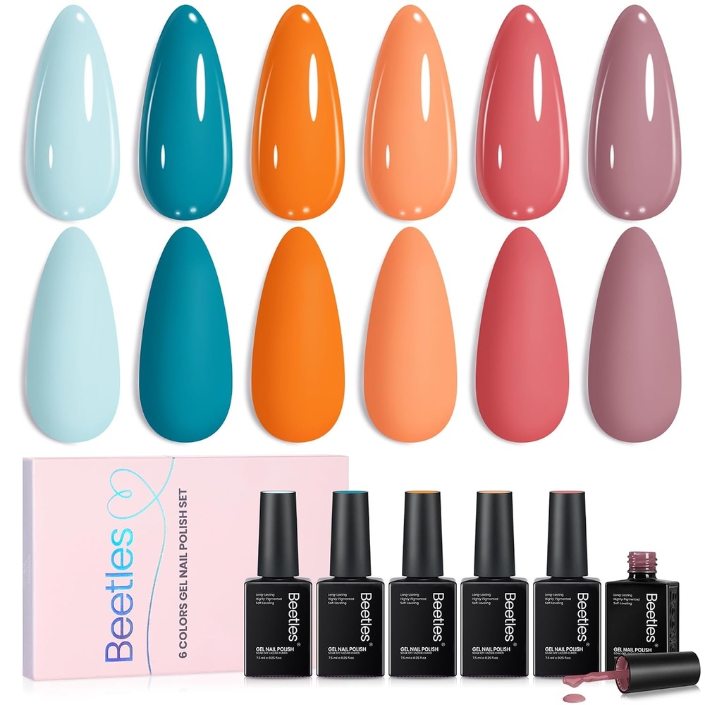 image:imageBeetles Purple Gel Nail Polish Set 6 Colors Nude Deep Purple Pink Glitter Gel Polish Confetti Collection Soak Off Uv Led Nail Art Manicure Kit Gifts for WomenA Creme FARMSTAND FRESH