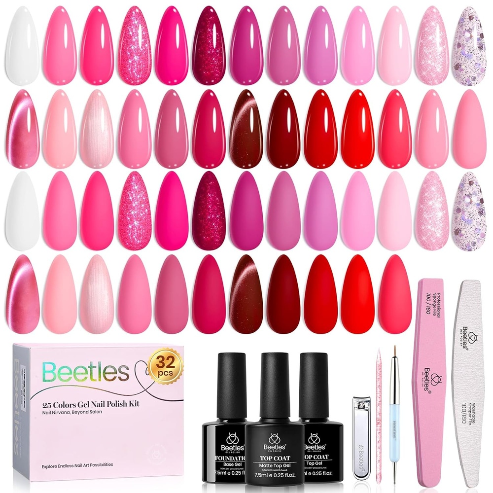 image:imageBeetles Stellar Sonata Cat Eye Gel Nail Polish Set  36 Colors Christmas Gel Nail Kit Magnetic Red Green Purple Brown Burgundy Base Glossy Matte Top Coat Soak off UV Salon Nail Art Gift for WomenLoves Prism