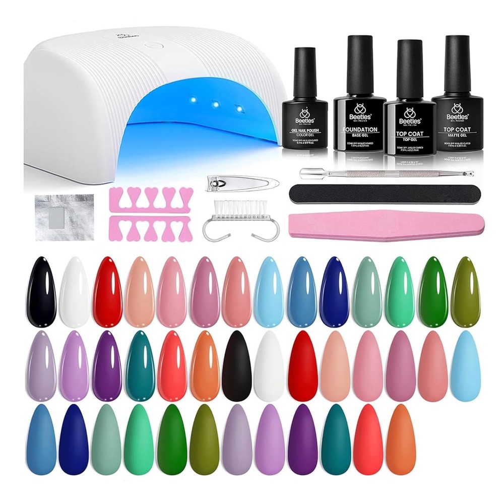 image:imageBeetles Stellar Sonata Cat Eye Gel Nail Polish Set  36 Colors Christmas Gel Nail Kit Magnetic Red Green Purple Brown Burgundy Base Glossy Matte Top Coat Soak off UV Salon Nail Art Gift for Women20 Colors Beginner Kit