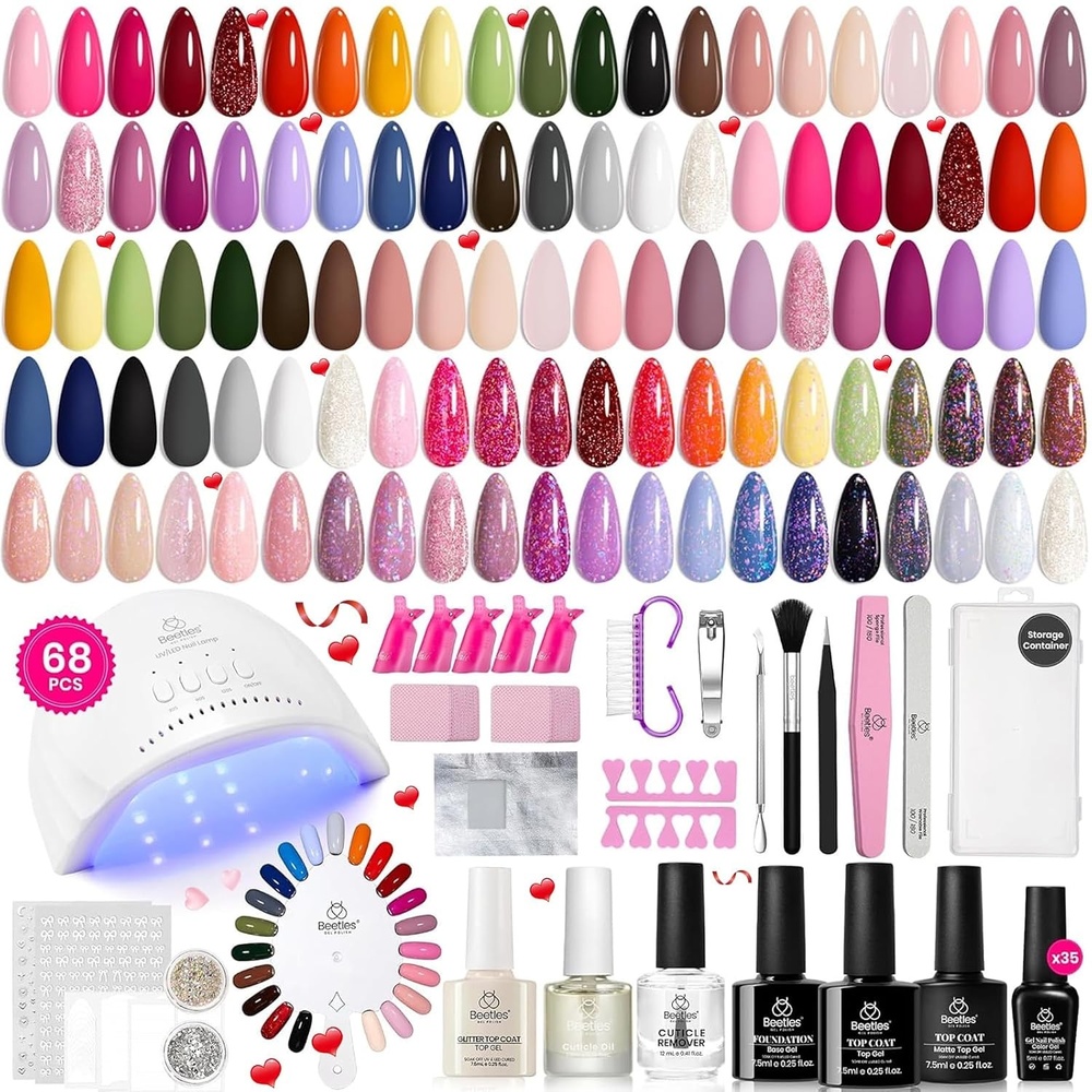 image:imageBeetles Stellar Sonata Cat Eye Gel Nail Polish Set  36 Colors Christmas Gel Nail Kit Magnetic Red Green Purple Brown Burgundy Base Glossy Matte Top Coat Soak off UV Salon Nail Art Gift for Women00 35 Colors Outfits