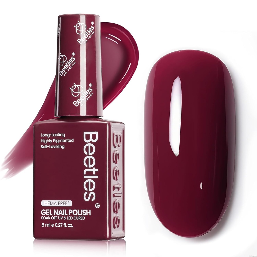 image:imageBeetles Yellow Gel Polish  Butter Time Hema Free Pastel Yellow Gel Nail Polish 8ML027Fl Oz Soak Off UV LED Lamp Pastel Nails Art LongLasting Manicure Salon DIY Home Bright Summer NailsC  Creme Red  8ML Modern Berry