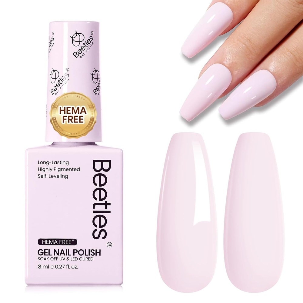 image:imageBeetles Yellow Gel Polish  Butter Time Hema Free Pastel Yellow Gel Nail Polish 8ML027Fl Oz Soak Off UV LED Lamp Pastel Nails Art LongLasting Manicure Salon DIY Home Bright Summer NailsB  Creme Pink  8ML Cream Puff