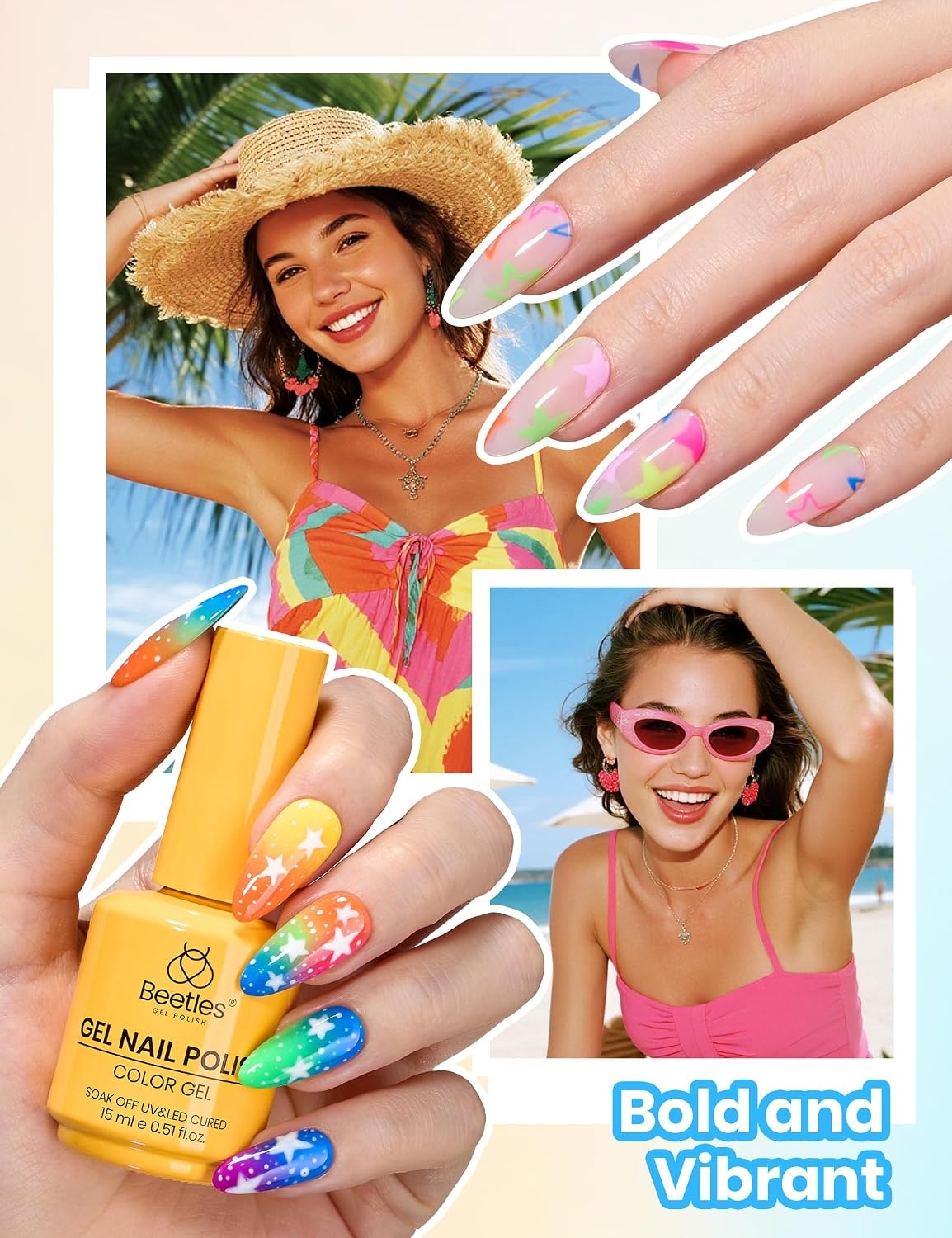 image:imageBeetles Brown Cat Eye Gel Nail Polish Set Gilded Amber Fall Gel Polish 6 Colors 15ML Full Size Glitter Gel Nail Kit Glass Cat Eye Magnetic Effect Soak Off UV Nail Art Salon DIY Gift for WomenCandy Electric