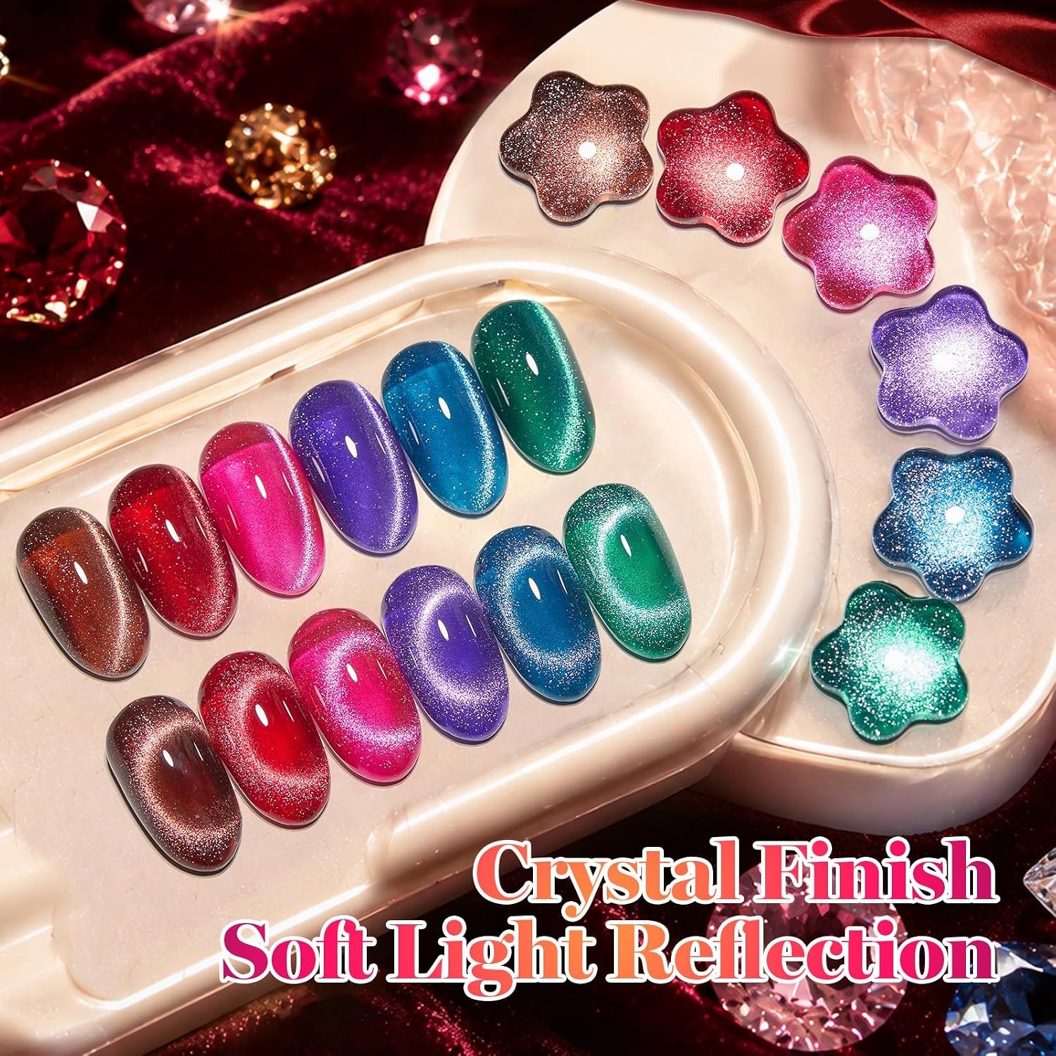 image:imageBeetles Brown Cat Eye Gel Nail Polish Set Gilded Amber Fall Gel Polish 6 Colors 15ML Full Size Glitter Gel Nail Kit Glass Cat Eye Magnetic Effect Soak Off UV Nail Art Salon DIY Gift for Women000Velvet Reveria