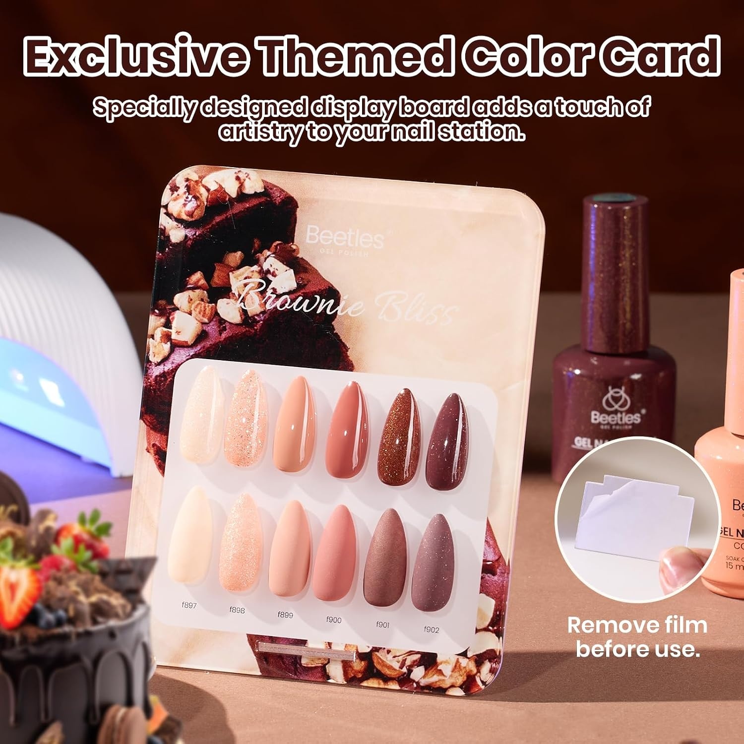 image:imageBeetles Brown Cat Eye Gel Nail Polish Set Gilded Amber Fall Gel Polish 6 Colors 15ML Full Size Glitter Gel Nail Kit Glass Cat Eye Magnetic Effect Soak Off UV Nail Art Salon DIY Gift for WomenBrownie Bliss
