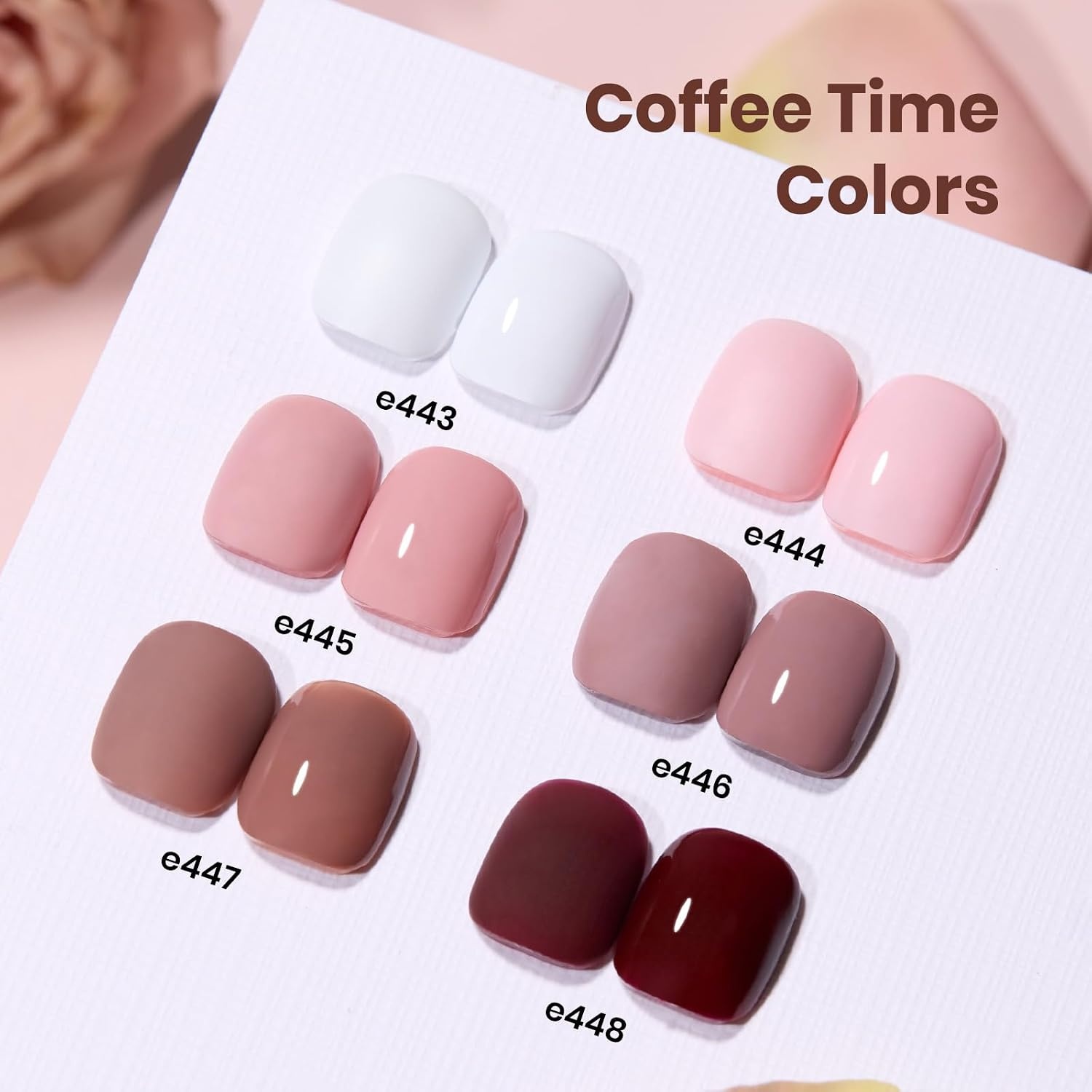 image:imageBeetles Brown Cat Eye Gel Nail Polish Set Gilded Amber Fall Gel Polish 6 Colors 15ML Full Size Glitter Gel Nail Kit Glass Cat Eye Magnetic Effect Soak Off UV Nail Art Salon DIY Gift for WomenCoffee Time