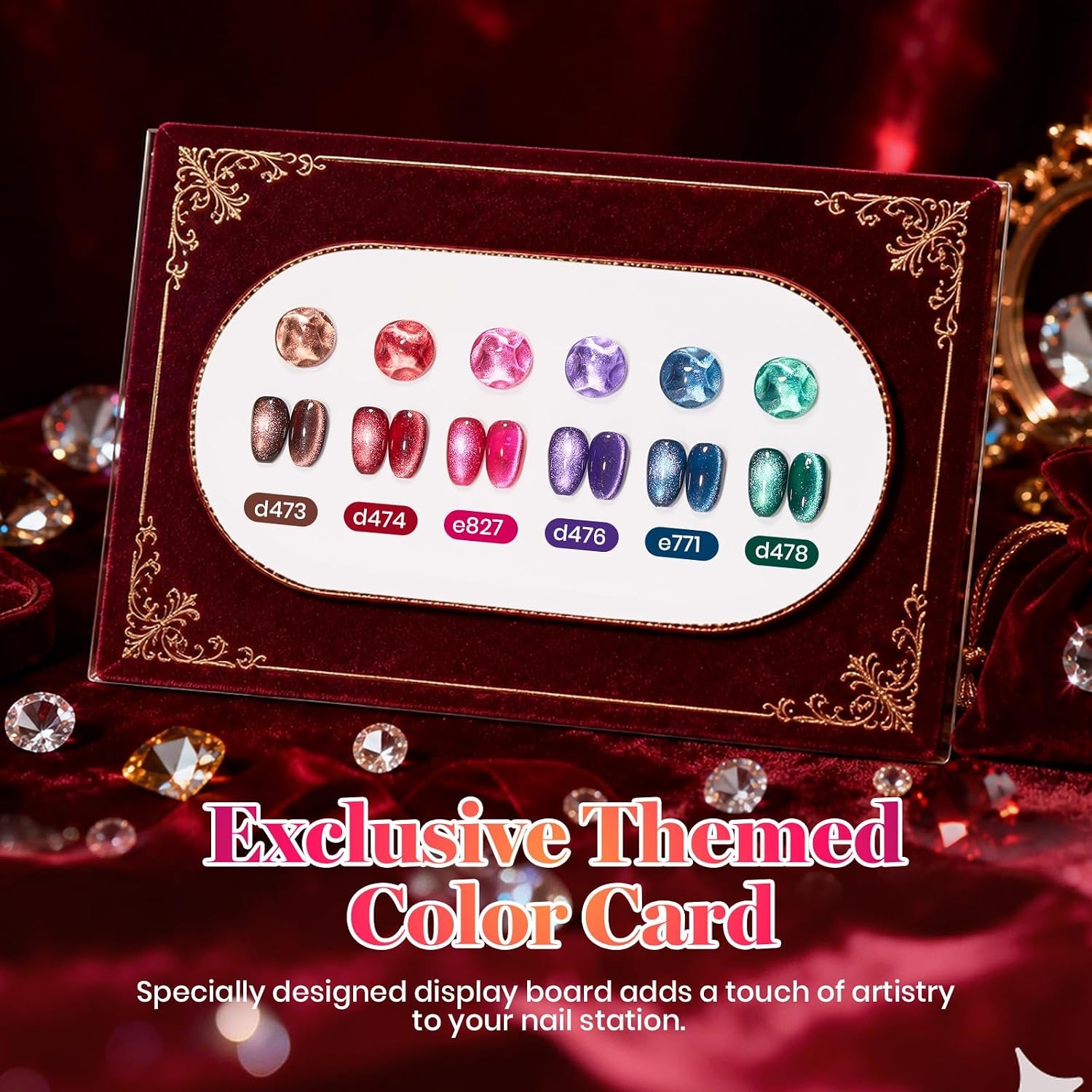 image:imageBeetles Brown Cat Eye Gel Nail Polish Set Gilded Amber Fall Gel Polish 6 Colors 15ML Full Size Glitter Gel Nail Kit Glass Cat Eye Magnetic Effect Soak Off UV Nail Art Salon DIY Gift for Women000Velvet Reveria