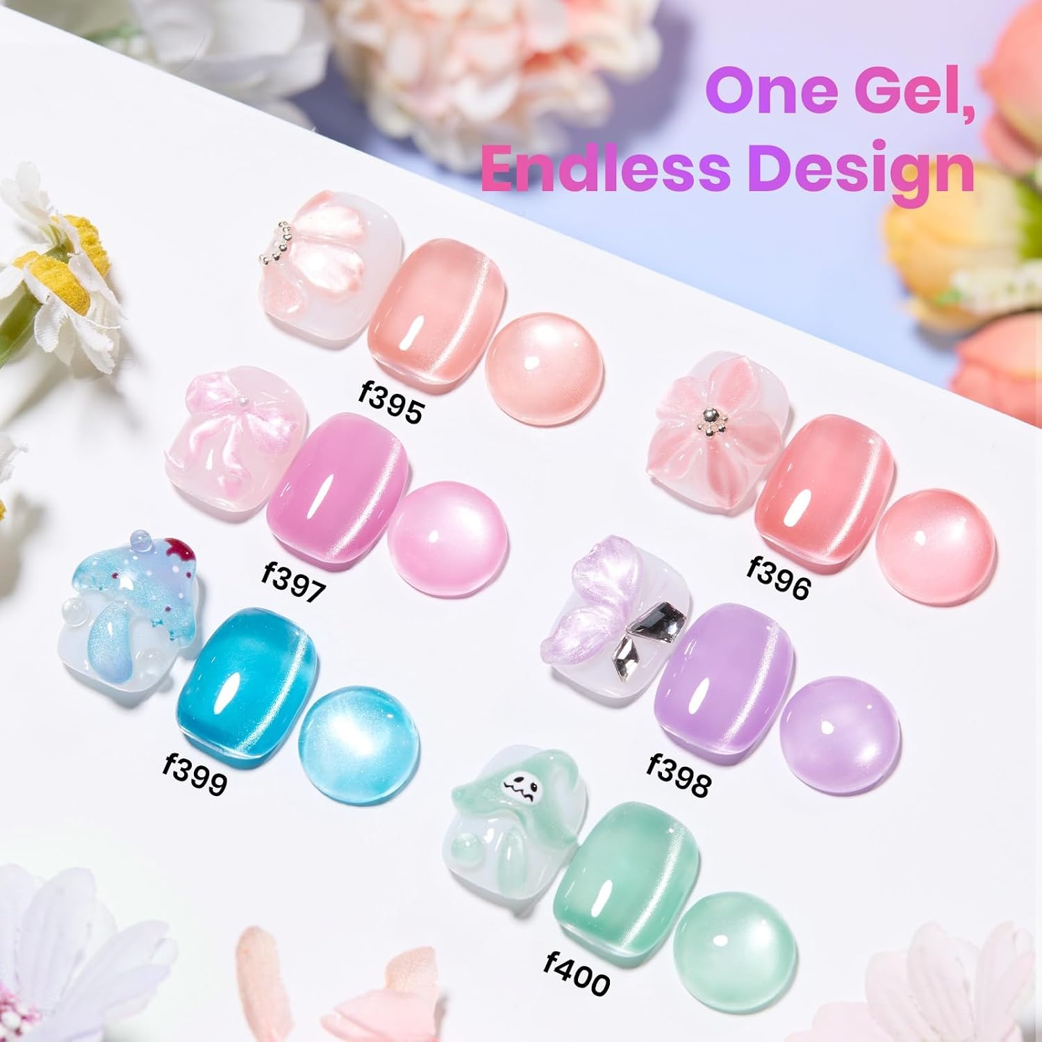 image:imageBeetles Brown Cat Eye Gel Nail Polish Set Gilded Amber Fall Gel Polish 6 Colors 15ML Full Size Glitter Gel Nail Kit Glass Cat Eye Magnetic Effect Soak Off UV Nail Art Salon DIY Gift for Women000Fairy Garden