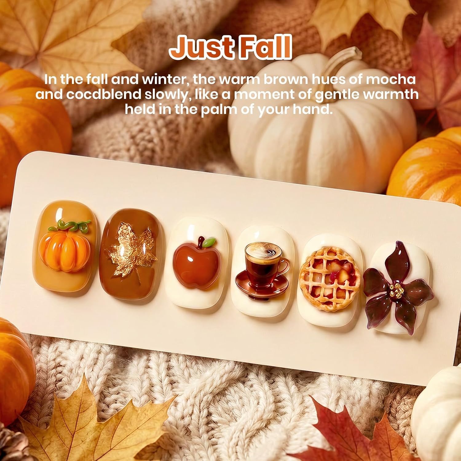 image:imageBeetles Brown Cat Eye Gel Nail Polish Set Gilded Amber Fall Gel Polish 6 Colors 15ML Full Size Glitter Gel Nail Kit Glass Cat Eye Magnetic Effect Soak Off UV Nail Art Salon DIY Gift for WomenJust Fall