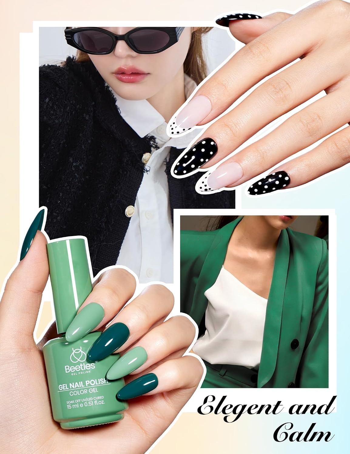 image:imageBeetles Brown Cat Eye Gel Nail Polish Set Gilded Amber Fall Gel Polish 6 Colors 15ML Full Size Glitter Gel Nail Kit Glass Cat Eye Magnetic Effect Soak Off UV Nail Art Salon DIY Gift for Womenpink yellow blue soft pastels muted greens warm neutrals gentle brights