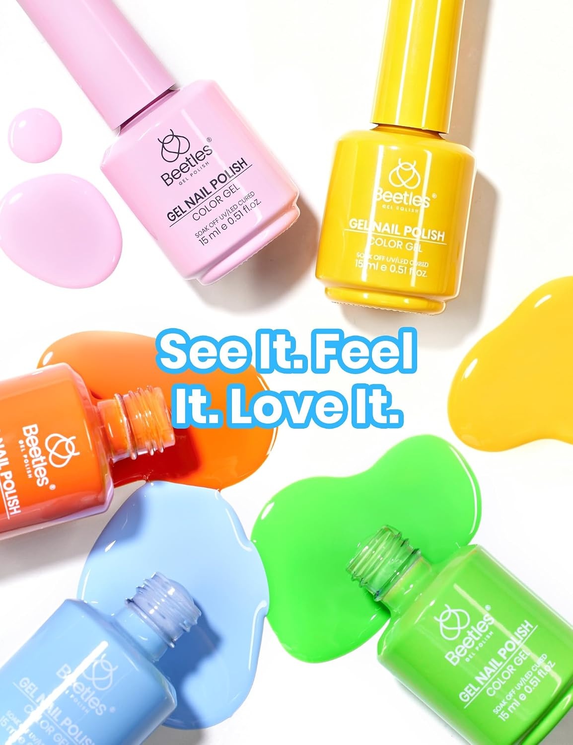 image:imageBeetles Brown Cat Eye Gel Nail Polish Set Gilded Amber Fall Gel Polish 6 Colors 15ML Full Size Glitter Gel Nail Kit Glass Cat Eye Magnetic Effect Soak Off UV Nail Art Salon DIY Gift for WomenCandy Electric
