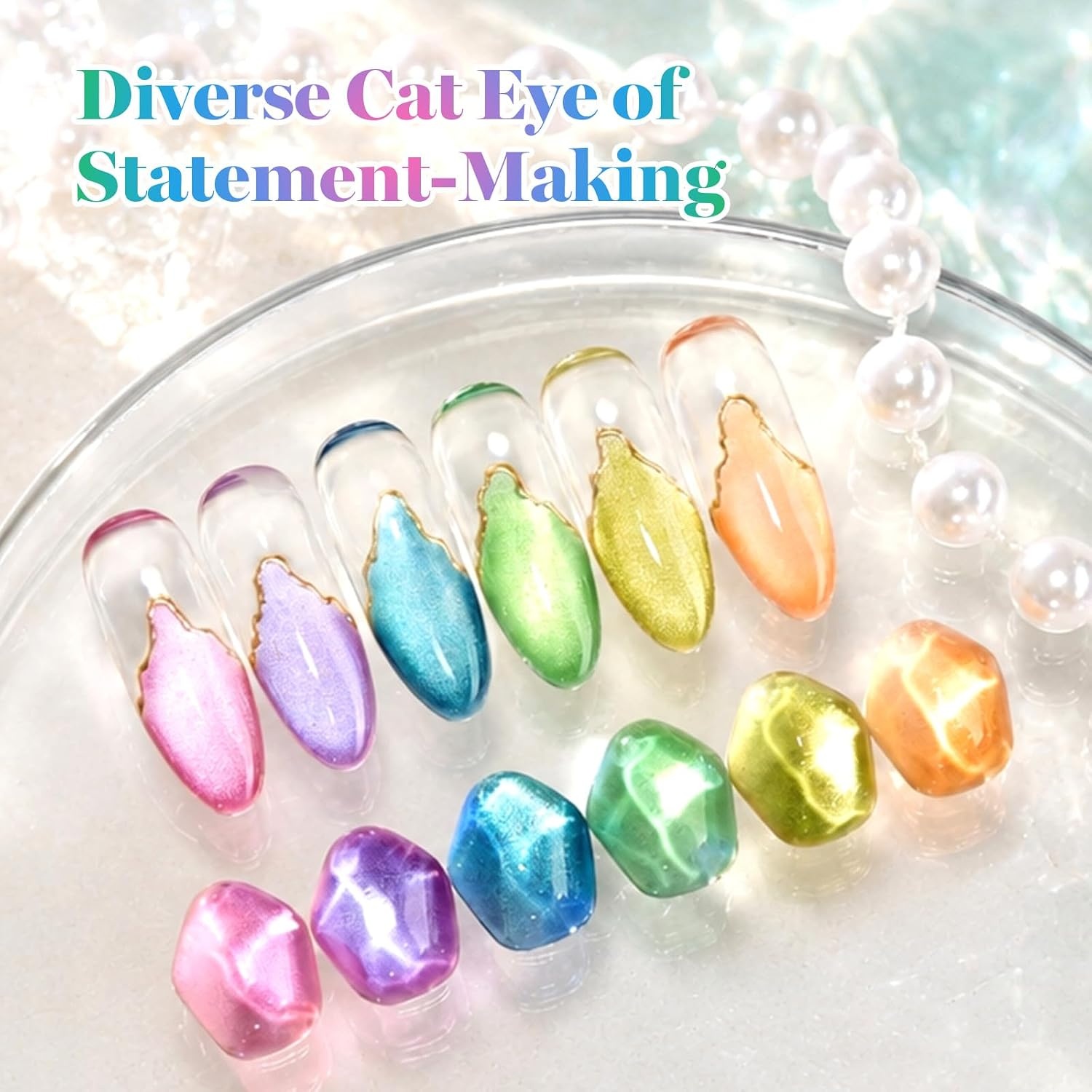 image:imageBeetles Brown Cat Eye Gel Nail Polish Set Gilded Amber Fall Gel Polish 6 Colors 15ML Full Size Glitter Gel Nail Kit Glass Cat Eye Magnetic Effect Soak Off UV Nail Art Salon DIY Gift for WomenSummer Daydream