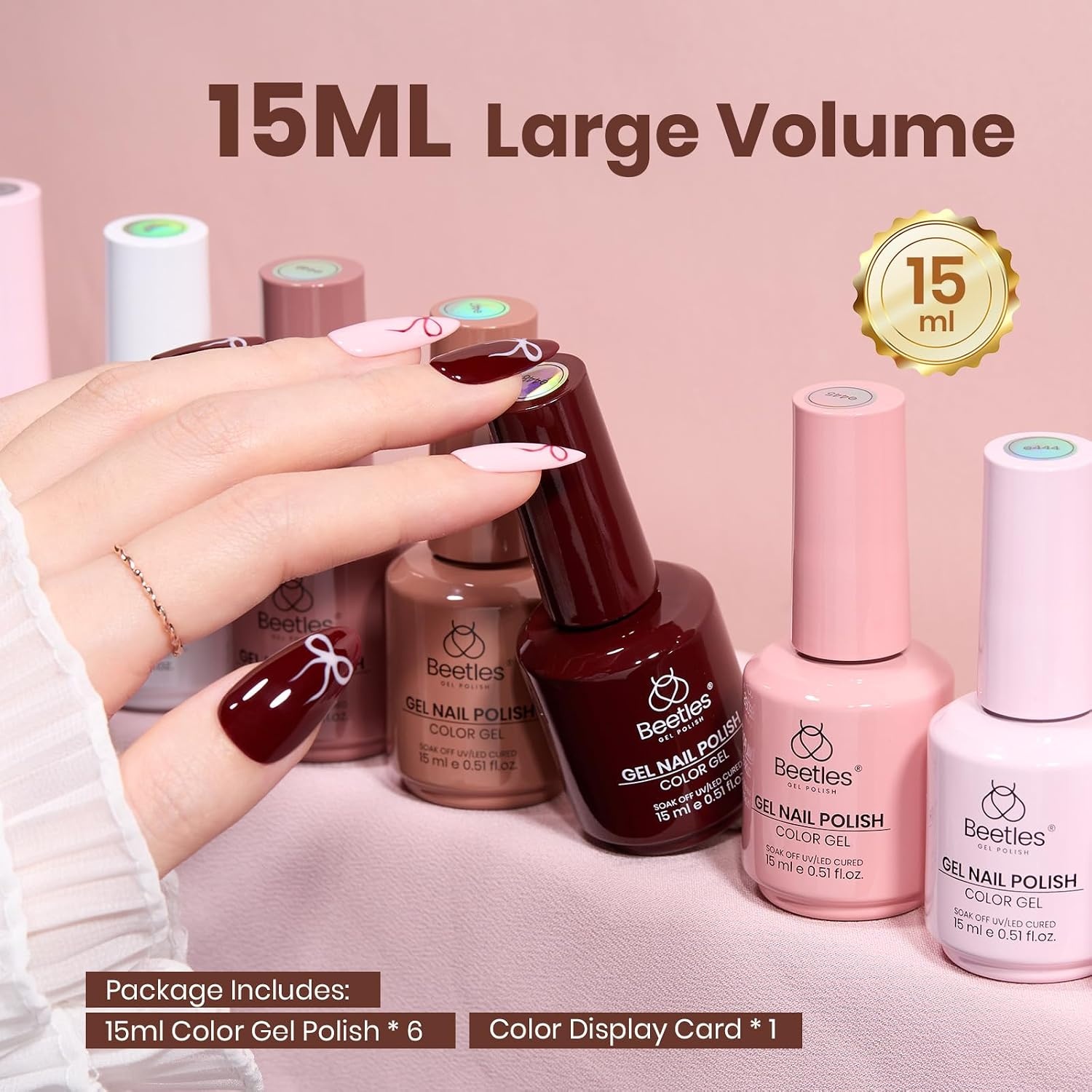 image:imageBeetles Brown Cat Eye Gel Nail Polish Set Gilded Amber Fall Gel Polish 6 Colors 15ML Full Size Glitter Gel Nail Kit Glass Cat Eye Magnetic Effect Soak Off UV Nail Art Salon DIY Gift for WomenCoffee Time