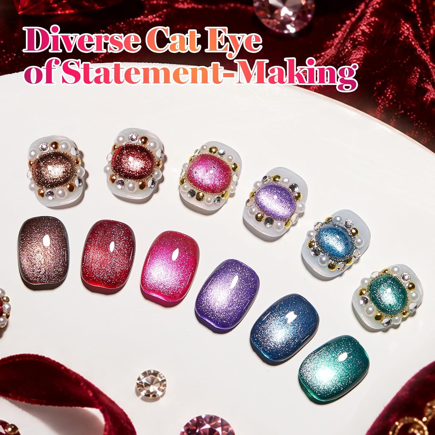 image:imageBeetles Brown Cat Eye Gel Nail Polish Set Gilded Amber Fall Gel Polish 6 Colors 15ML Full Size Glitter Gel Nail Kit Glass Cat Eye Magnetic Effect Soak Off UV Nail Art Salon DIY Gift for Women000Velvet Reveria