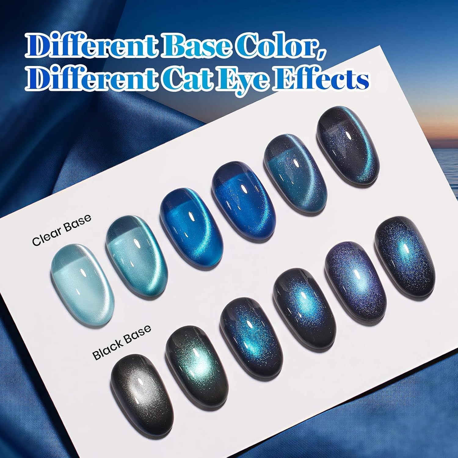 image:imageBeetles Brown Cat Eye Gel Nail Polish Set Gilded Amber Fall Gel Polish 6 Colors 15ML Full Size Glitter Gel Nail Kit Glass Cat Eye Magnetic Effect Soak Off UV Nail Art Salon DIY Gift for WomenBlue Hour