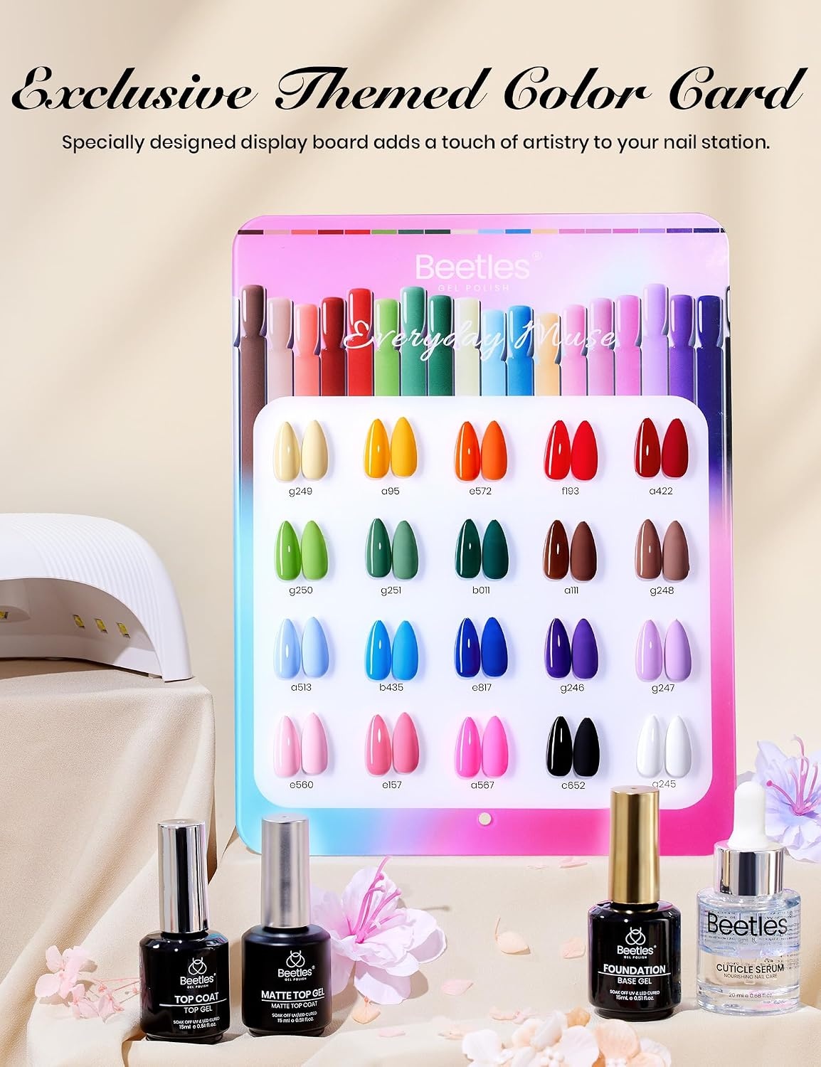 image:imageBeetles Brown Cat Eye Gel Nail Polish Set Gilded Amber Fall Gel Polish 6 Colors 15ML Full Size Glitter Gel Nail Kit Glass Cat Eye Magnetic Effect Soak Off UV Nail Art Salon DIY Gift for Womenpink yellow blue soft pastels muted greens warm neutrals gentle brights