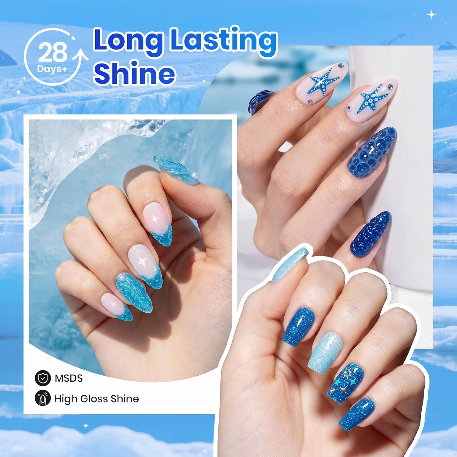 image:imageBeetles Cat Eye Gel Nail Polish Set Gilded Street 6 Colors Fall Gel Polish Glitter Gel Nail Kit Brown Red Gold Green 3D Shimmer Effect Soak Off UV DIY Salon Nail Art Fall Manicure Gift for WomenD Flakie Blue Glacier Diamond