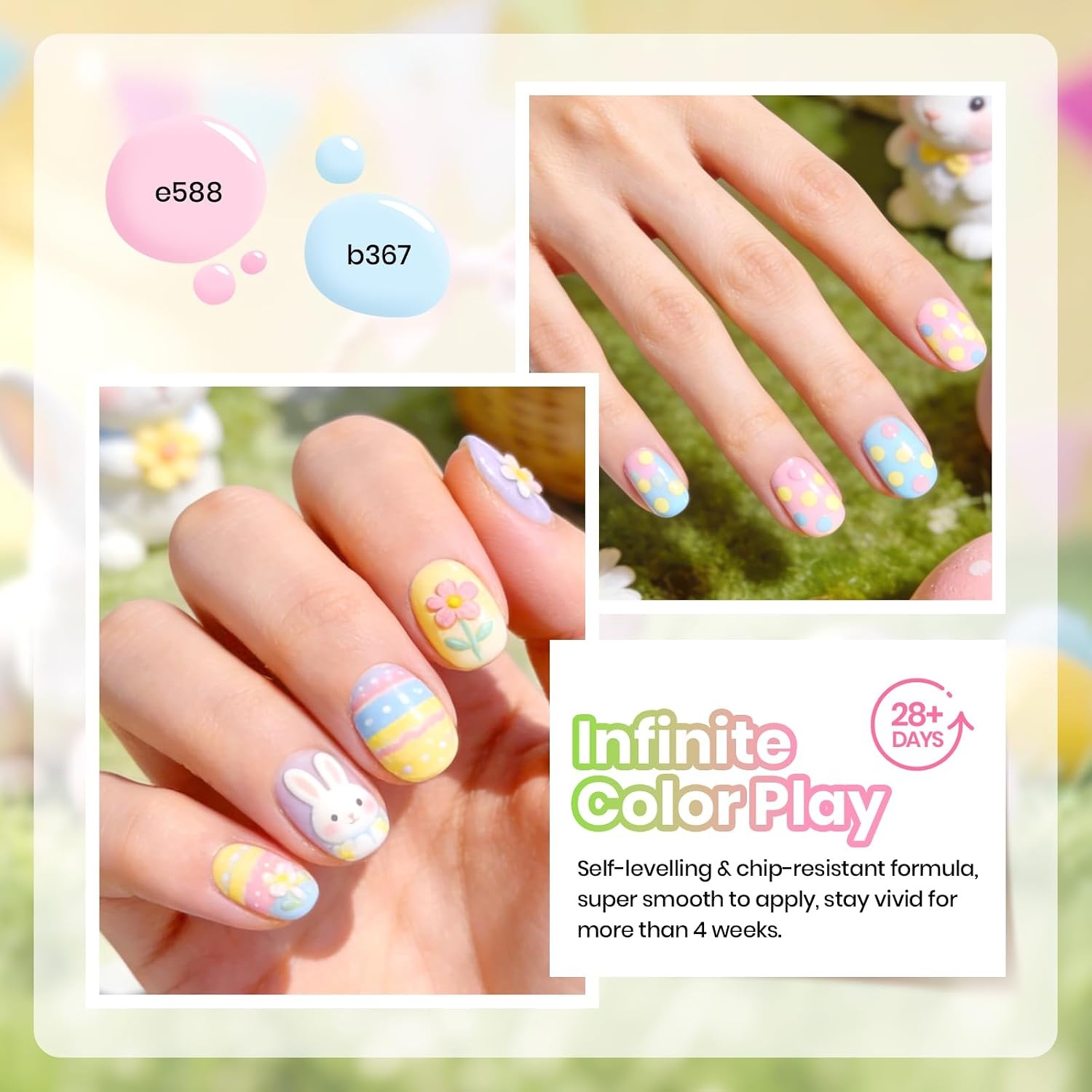 image:imageBeetles Cat Eye Gel Nail Polish Set Gilded Street 6 Colors Fall Gel Polish Glitter Gel Nail Kit Brown Red Gold Green 3D Shimmer Effect Soak Off UV DIY Salon Nail Art Fall Manicure Gift for WomenEaster Pastel Polka Dot