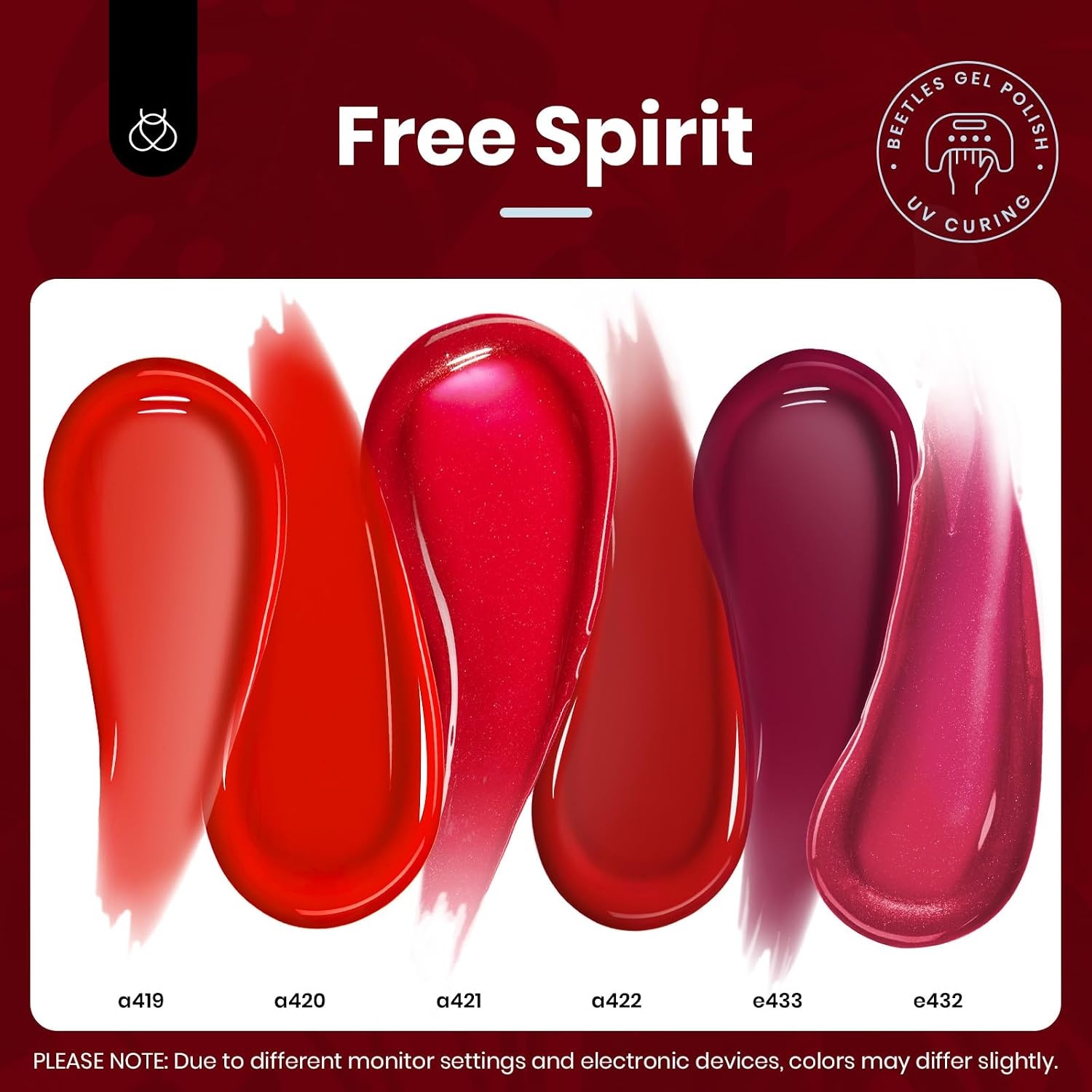 image:imageBeetles Cat Eye Gel Nail Polish Set Gilded Street 6 Colors Fall Gel Polish Glitter Gel Nail Kit Brown Red Gold Green 3D Shimmer Effect Soak Off UV DIY Salon Nail Art Fall Manicure Gift for WomenBloody Red