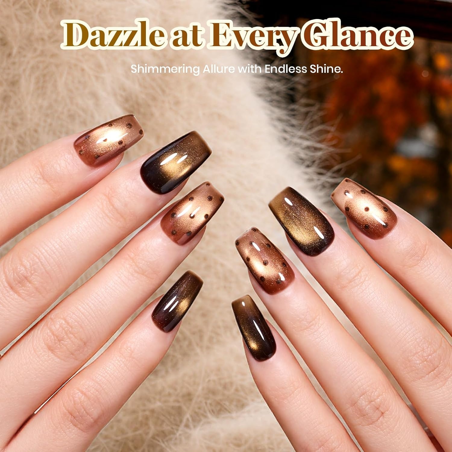 image:imageBeetles Cat Eye Gel Nail Polish Set Gilded Street 6 Colors Fall Gel Polish Glitter Gel Nail Kit Brown Red Gold Green 3D Shimmer Effect Soak Off UV DIY Salon Nail Art Fall Manicure Gift for WomenA Glassy Mixed Finishes Gilded Street Fall