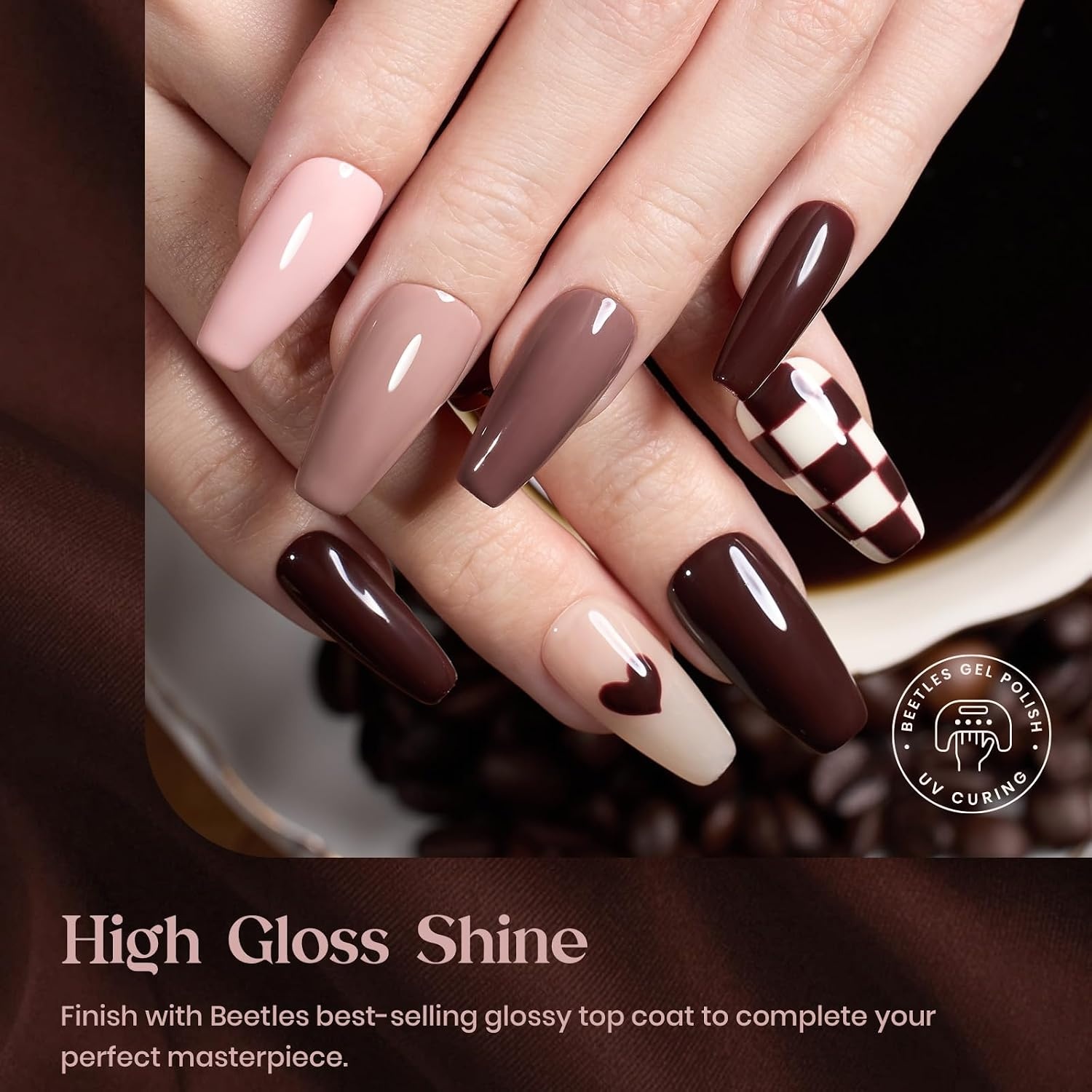 image:imageBeetles Cat Eye Gel Nail Polish Set Gilded Street 6 Colors Fall Gel Polish Glitter Gel Nail Kit Brown Red Gold Green 3D Shimmer Effect Soak Off UV DIY Salon Nail Art Fall Manicure Gift for WomenA Creme Brown Caramel Cappuccino