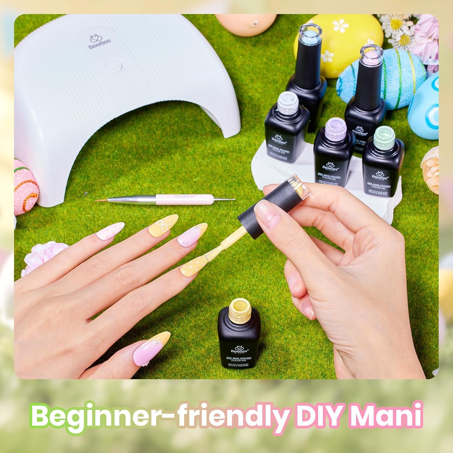image:imageBeetles Cat Eye Gel Nail Polish Set Gilded Street 6 Colors Fall Gel Polish Glitter Gel Nail Kit Brown Red Gold Green 3D Shimmer Effect Soak Off UV DIY Salon Nail Art Fall Manicure Gift for WomenEaster Pastel Polka Dot