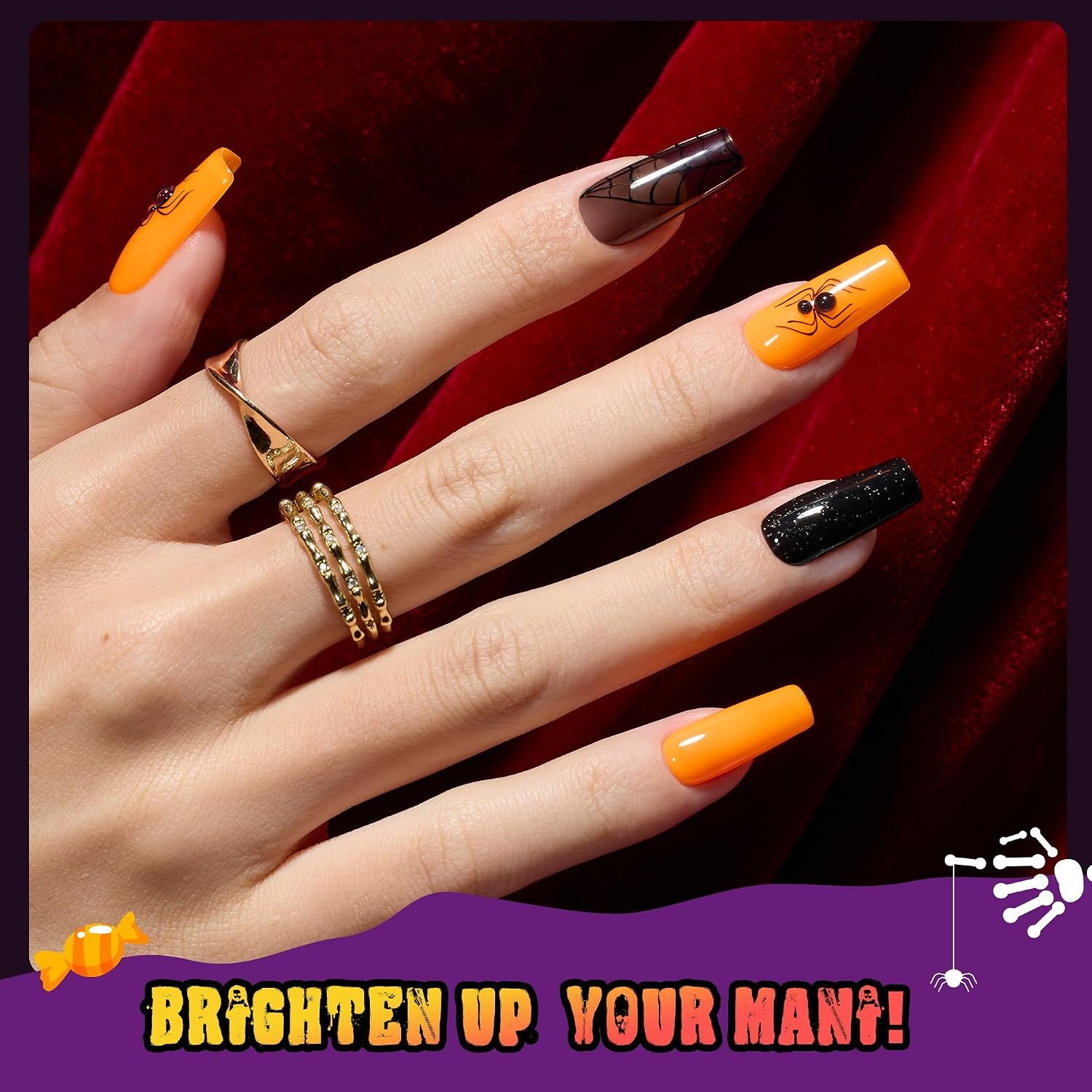 image:imageBeetles Cat Eye Gel Nail Polish Set Gilded Street 6 Colors Fall Gel Polish Glitter Gel Nail Kit Brown Red Gold Green 3D Shimmer Effect Soak Off UV DIY Salon Nail Art Fall Manicure Gift for WomenB Mixed Finishes Hocus Pocus
