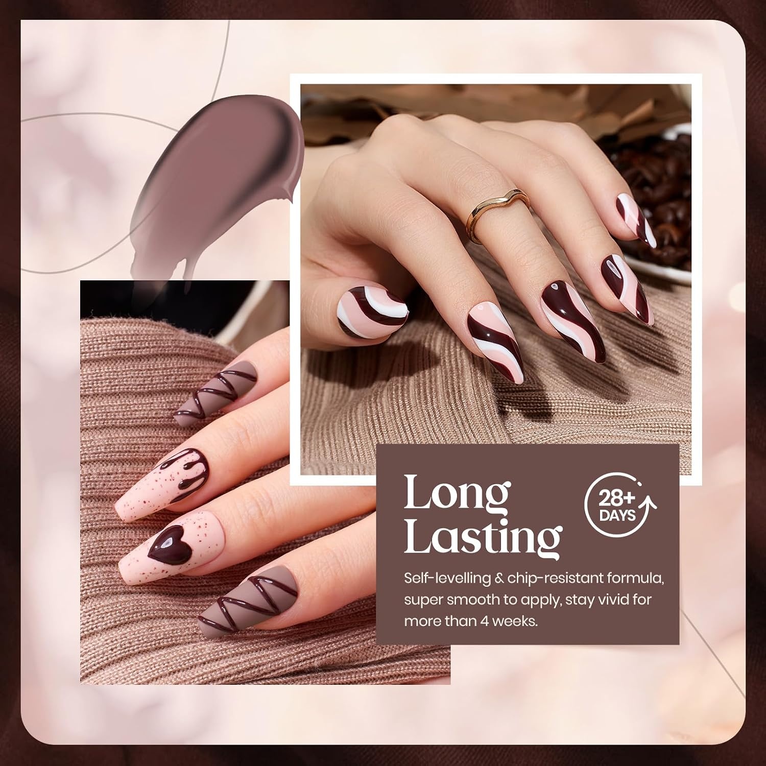 image:imageBeetles Cat Eye Gel Nail Polish Set Gilded Street 6 Colors Fall Gel Polish Glitter Gel Nail Kit Brown Red Gold Green 3D Shimmer Effect Soak Off UV DIY Salon Nail Art Fall Manicure Gift for WomenA Creme Brown Caramel Cappuccino