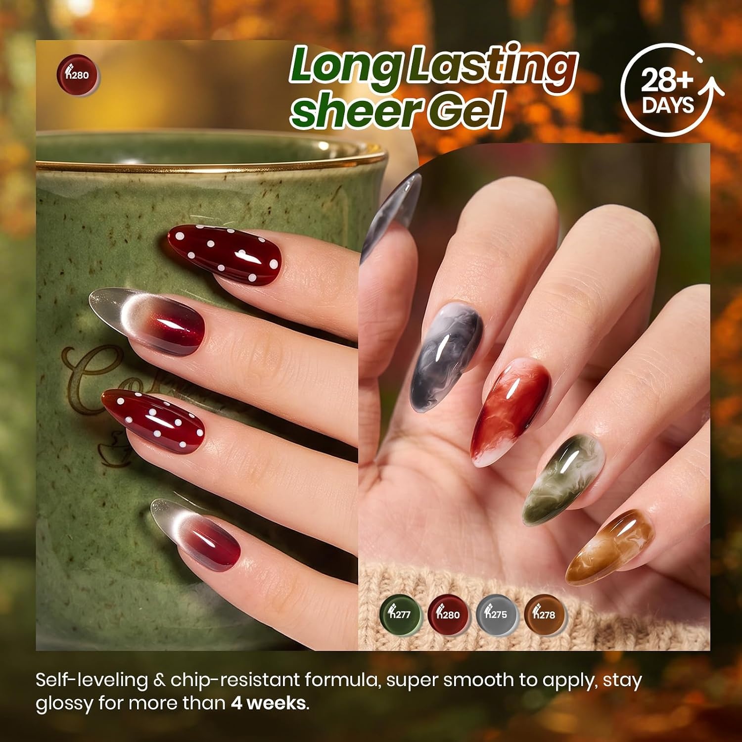 image:imageBeetles Cat Eye Gel Nail Polish Set Gilded Street 6 Colors Fall Gel Polish Glitter Gel Nail Kit Brown Red Gold Green 3D Shimmer Effect Soak Off UV DIY Salon Nail Art Fall Manicure Gift for WomenB Sheer Mixed Finishes Natural Coda