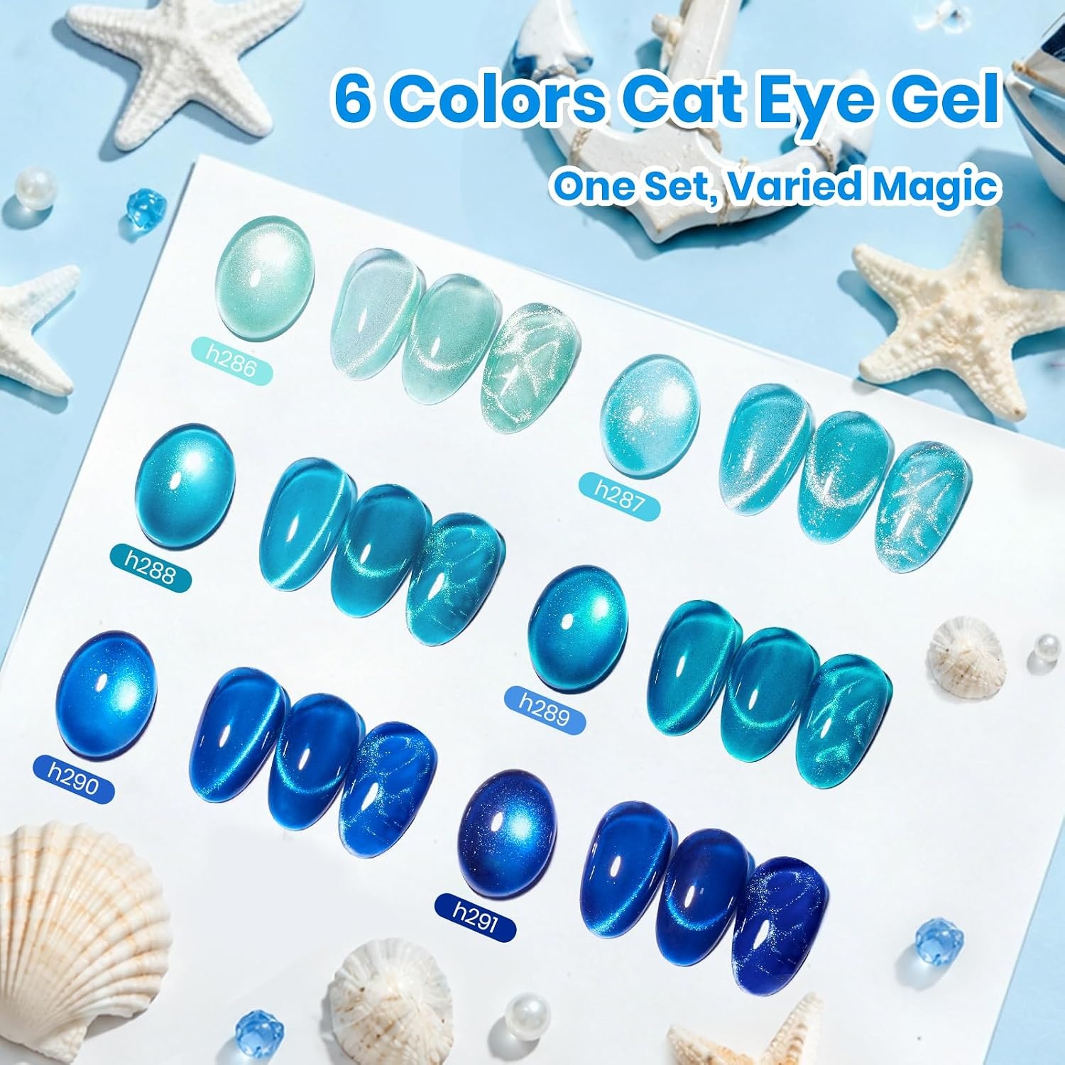 image:imageBeetles Cat Eye Gel Nail Polish Set Gilded Street 6 Colors Fall Gel Polish Glitter Gel Nail Kit Brown Red Gold Green 3D Shimmer Effect Soak Off UV DIY Salon Nail Art Fall Manicure Gift for WomenD Glassy Blue Liberty Blue