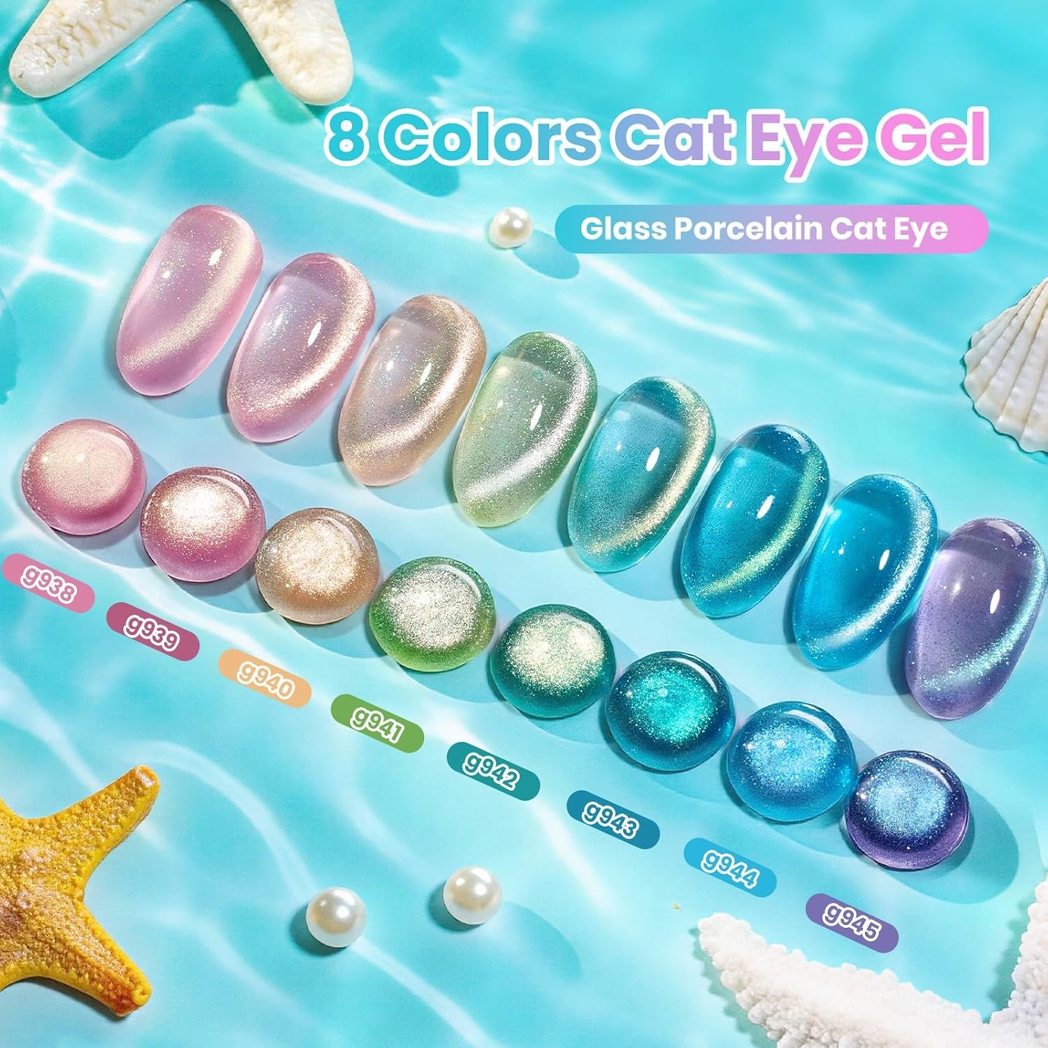 image:imageBeetles Cat Eye Gel Nail Polish Set Gilded Street 6 Colors Fall Gel Polish Glitter Gel Nail Kit Brown Red Gold Green 3D Shimmer Effect Soak Off UV DIY Salon Nail Art Fall Manicure Gift for WomenDream Coast